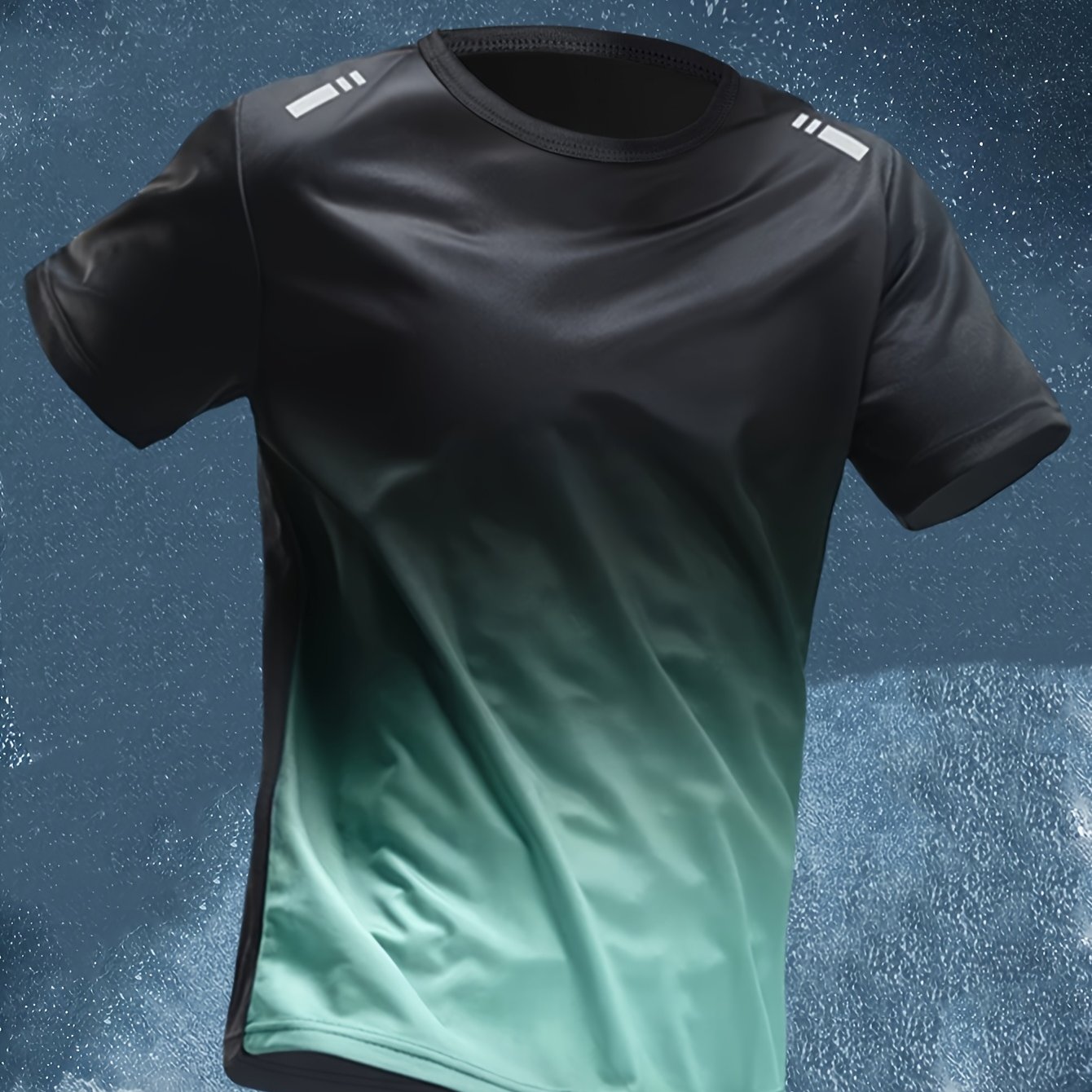E-shop Farbverlauf schlanke Kurzarm-Lauf-Sport-Eisseiden-Frühlings- Sommer-Oberteile T-Shirts Lässige schlanke Basis-Shirts