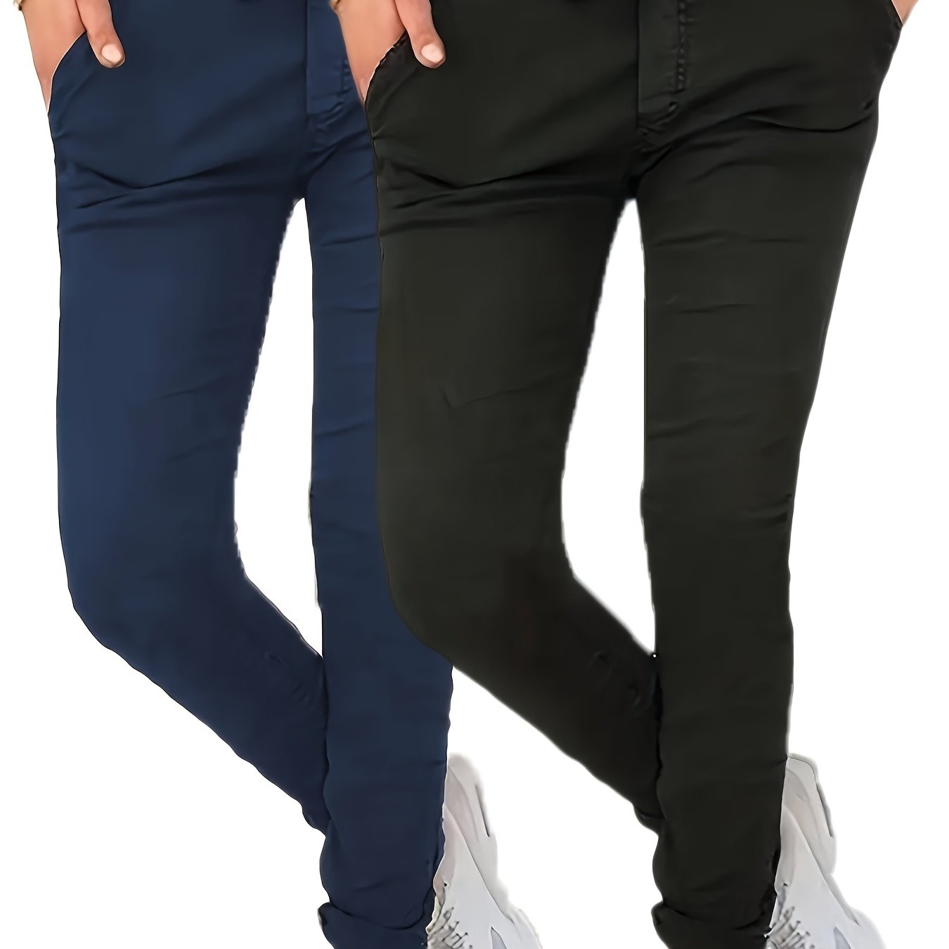Solid Color Drawstring High Waist Stretch Casual Pants