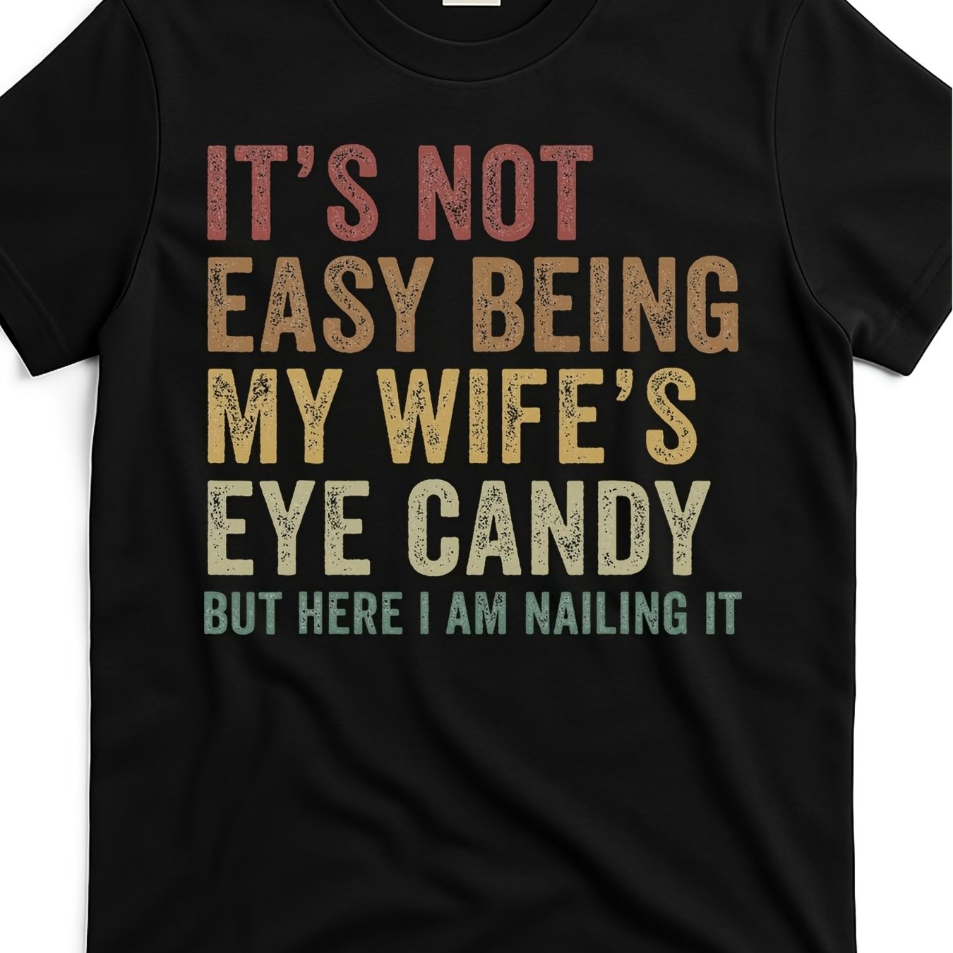TEMU T-shirt humoristique pour mari - « n'est pas facile d'être le femme » T-shirt graphique à l'humour rétro, T-shirt décontracté unisexe à col rond