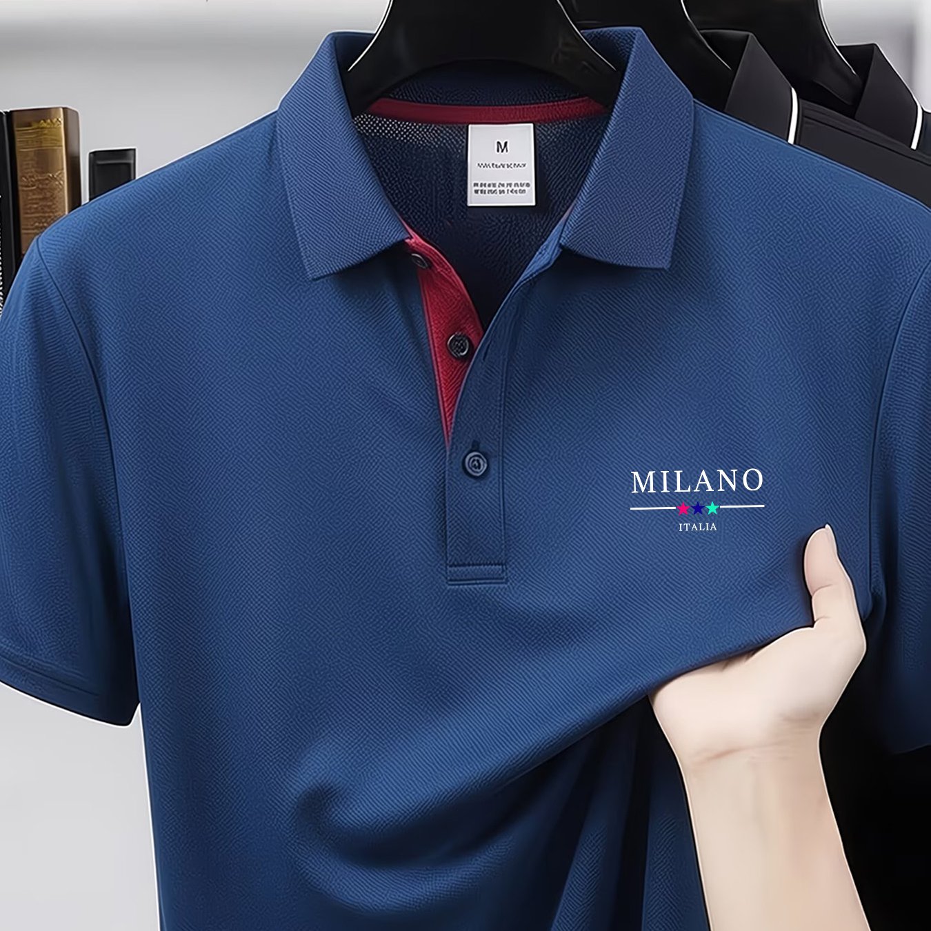TEMU Golf Shirt, Featuring Italian -inspired Pattern Prints, -block Design, And Breathable Quick-dry Fabric. Suitable For Settings, As Well As Golf,