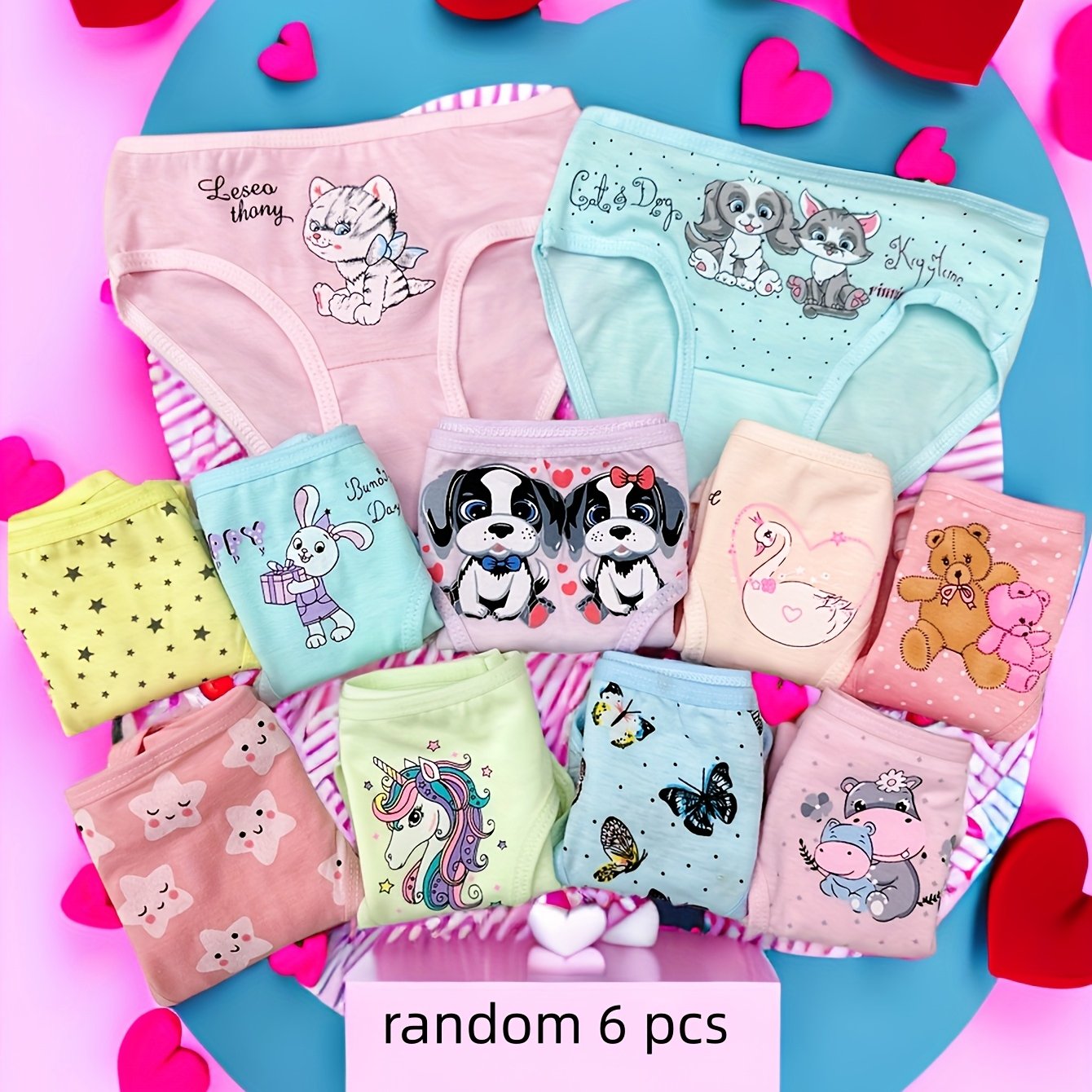 Random Color Mixing Soft And Comfortable Girl 6-pack