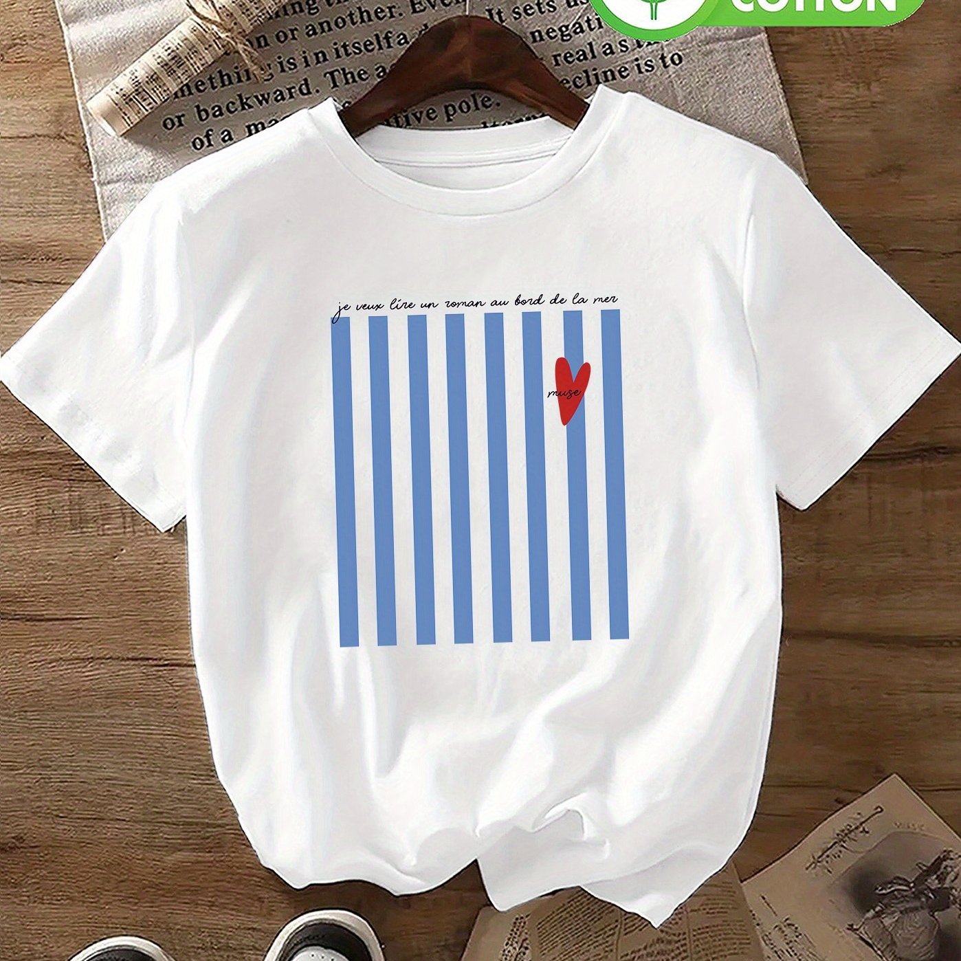 Print Tshirt Casual Short Sleeve Crew Neck Casual Top For Women S Clothing