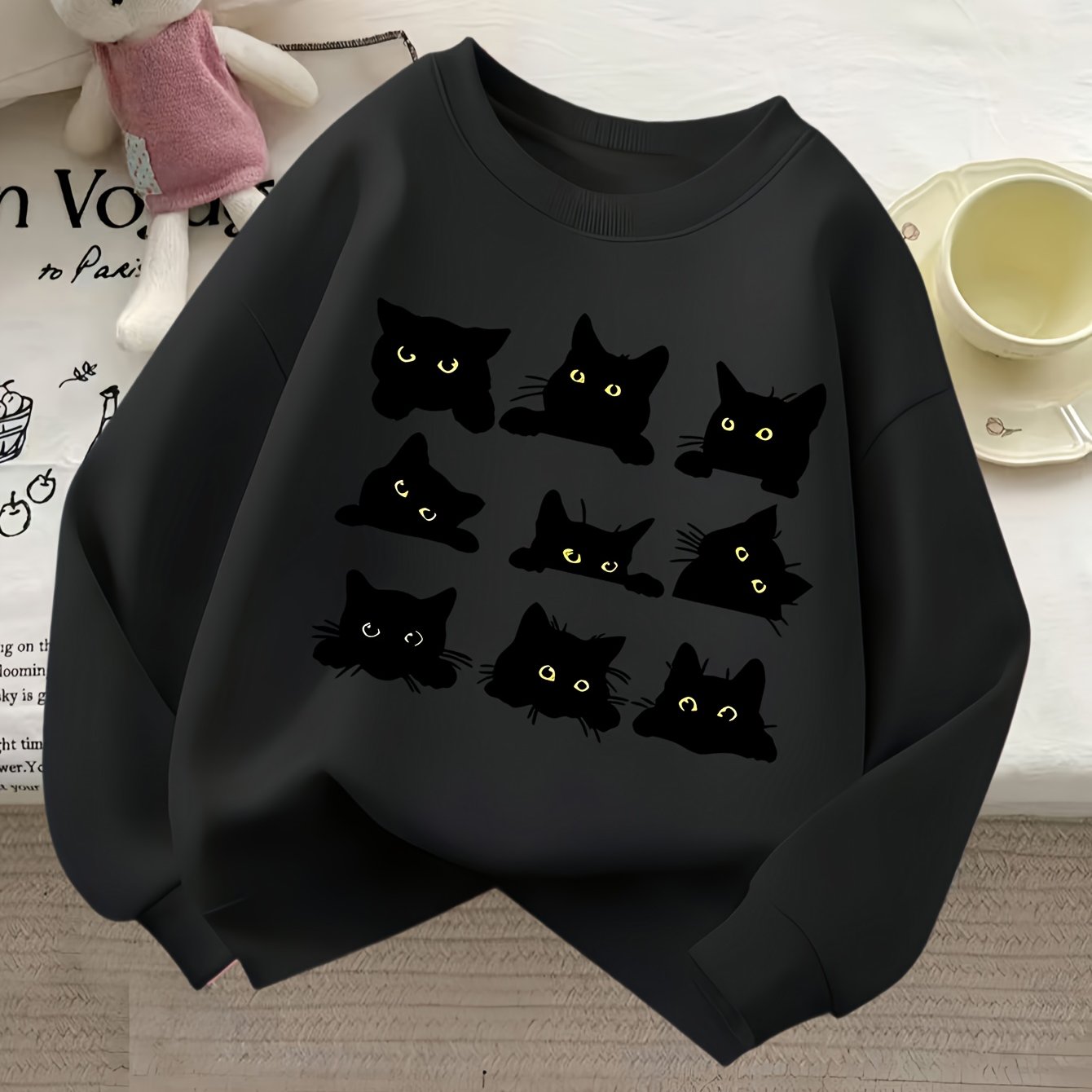 Girls' Fashion Round Neck Sweatshirt