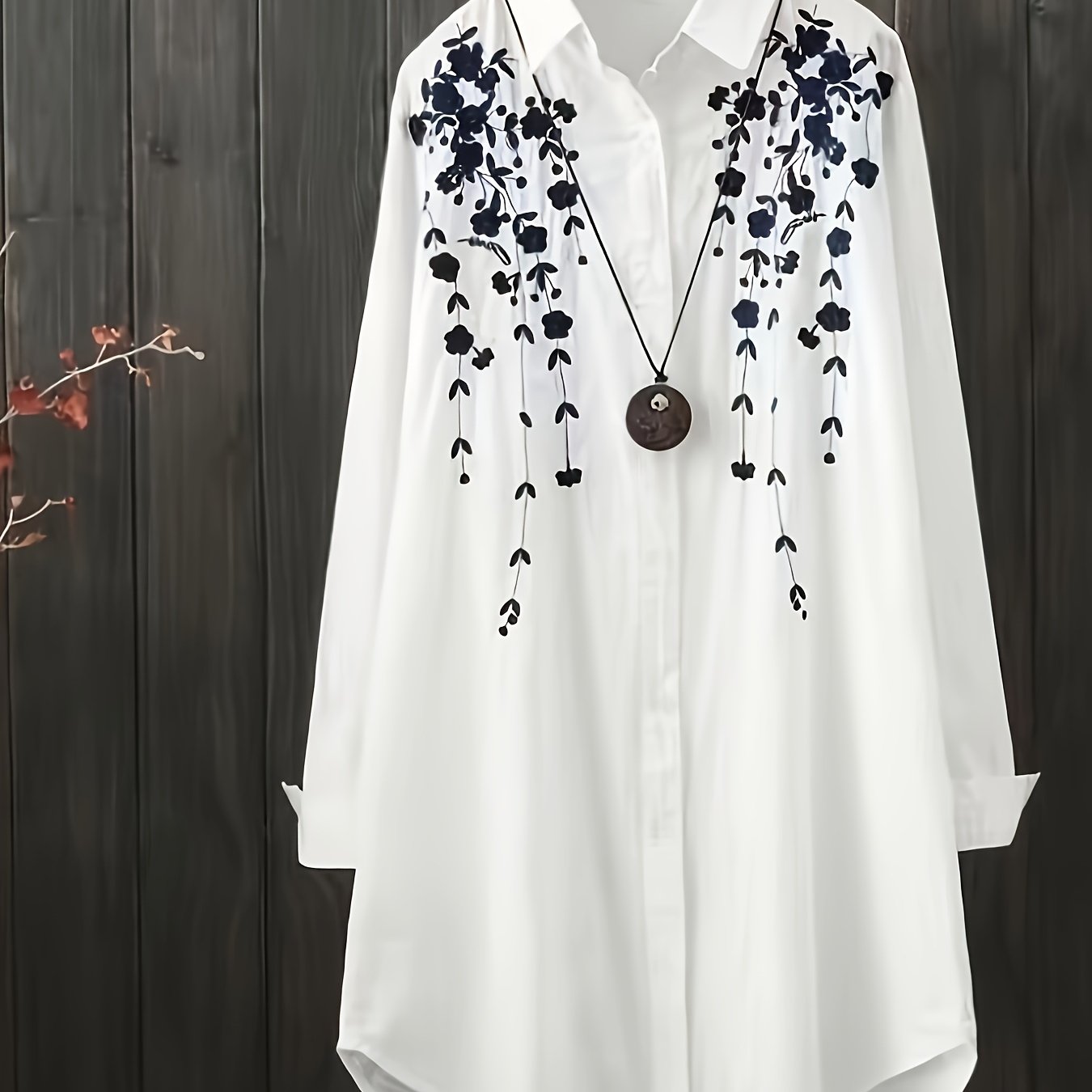 Spring/summer Fashion Long Embroidered Shirt