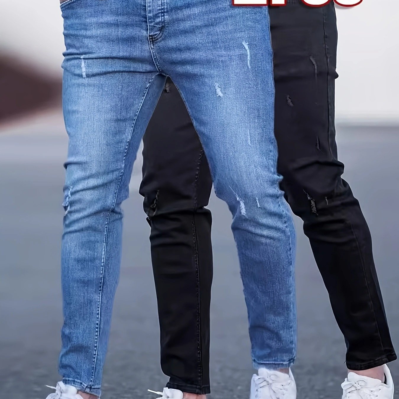 Two-pack Men's Stylish Slim-fit Jeans