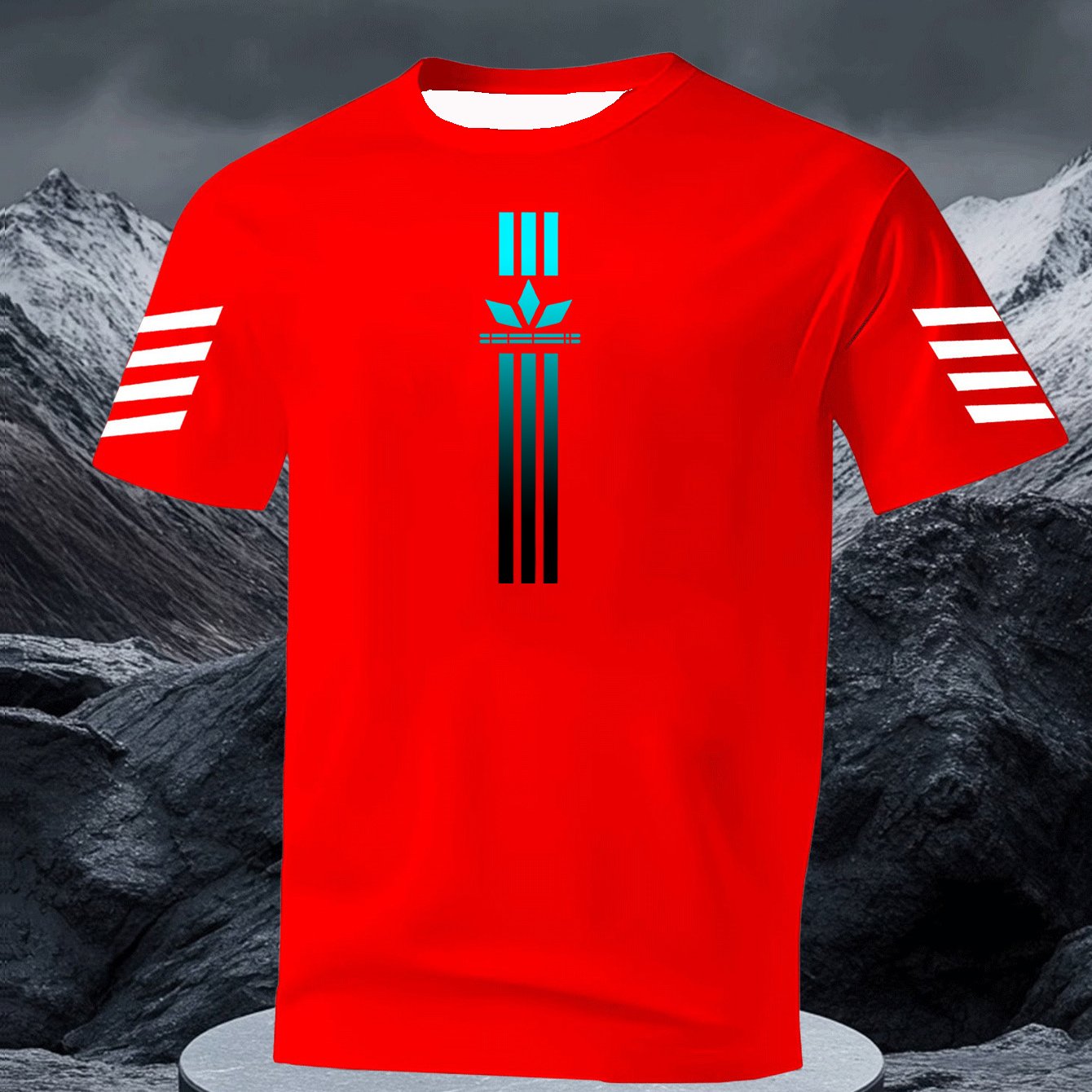 TEMU [printed Design-not Textured] Men's Casual Sports Fashion Short Sleeve, Trendy Men's Summer Short Sleeve Casual Sports Top, Outdoor Home Outing