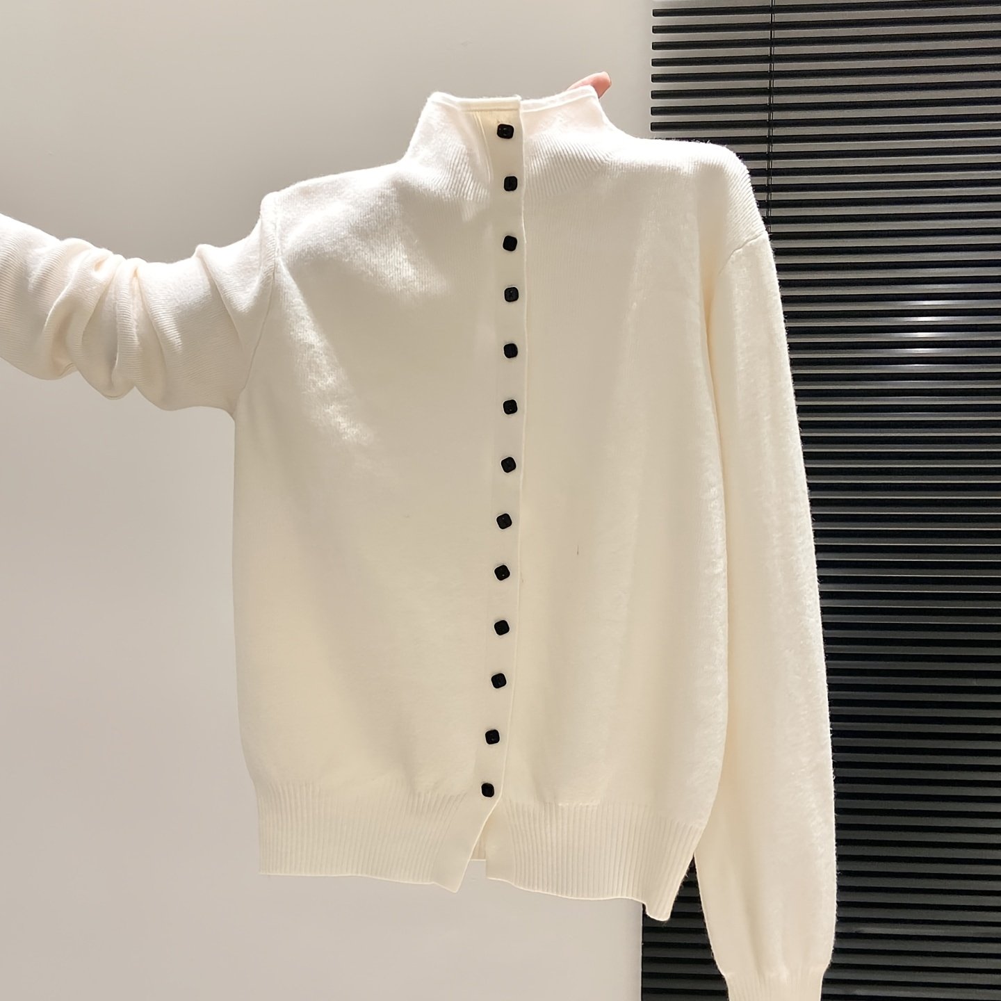 TEMU French Lazy Collar Cardigan Women's Autumn And Winter Thickened Loose Soft Sweater Single-breasted Jacket Top