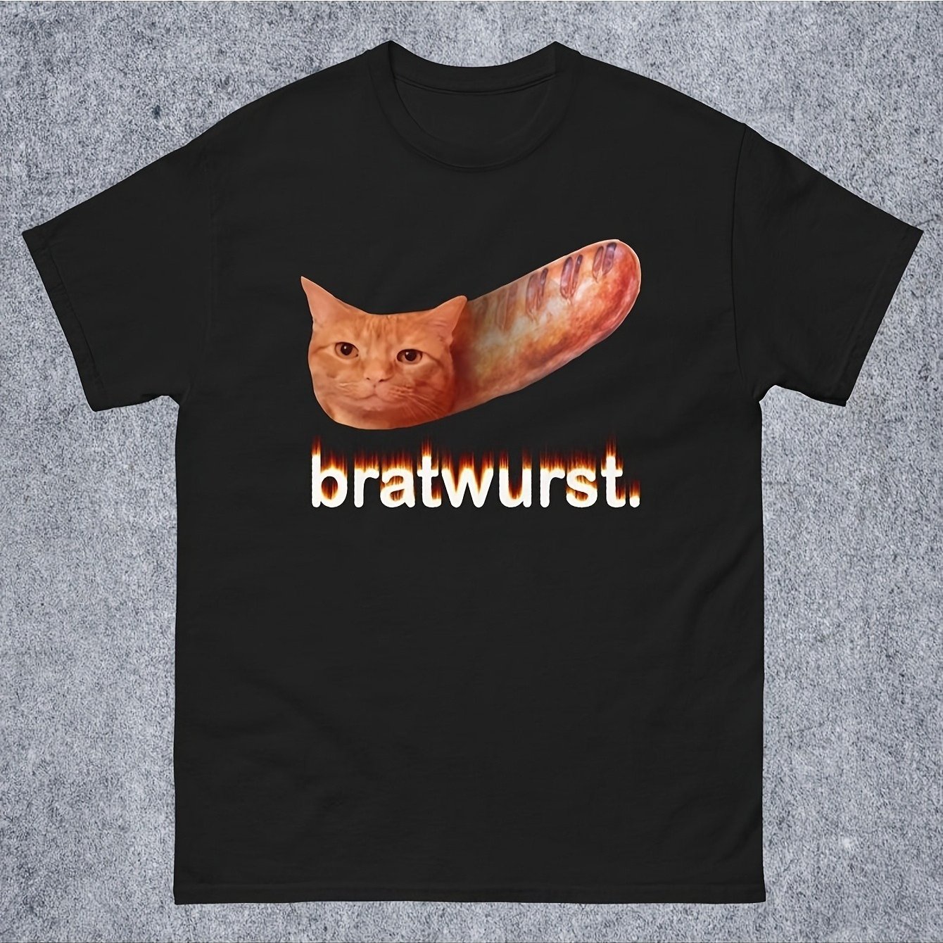 Daqi Nano Fans Funny Cat & Graphic T-shirt - 100% Regular Fit Short Sleeve Tee With "" Text, Breathable Casual Shirt