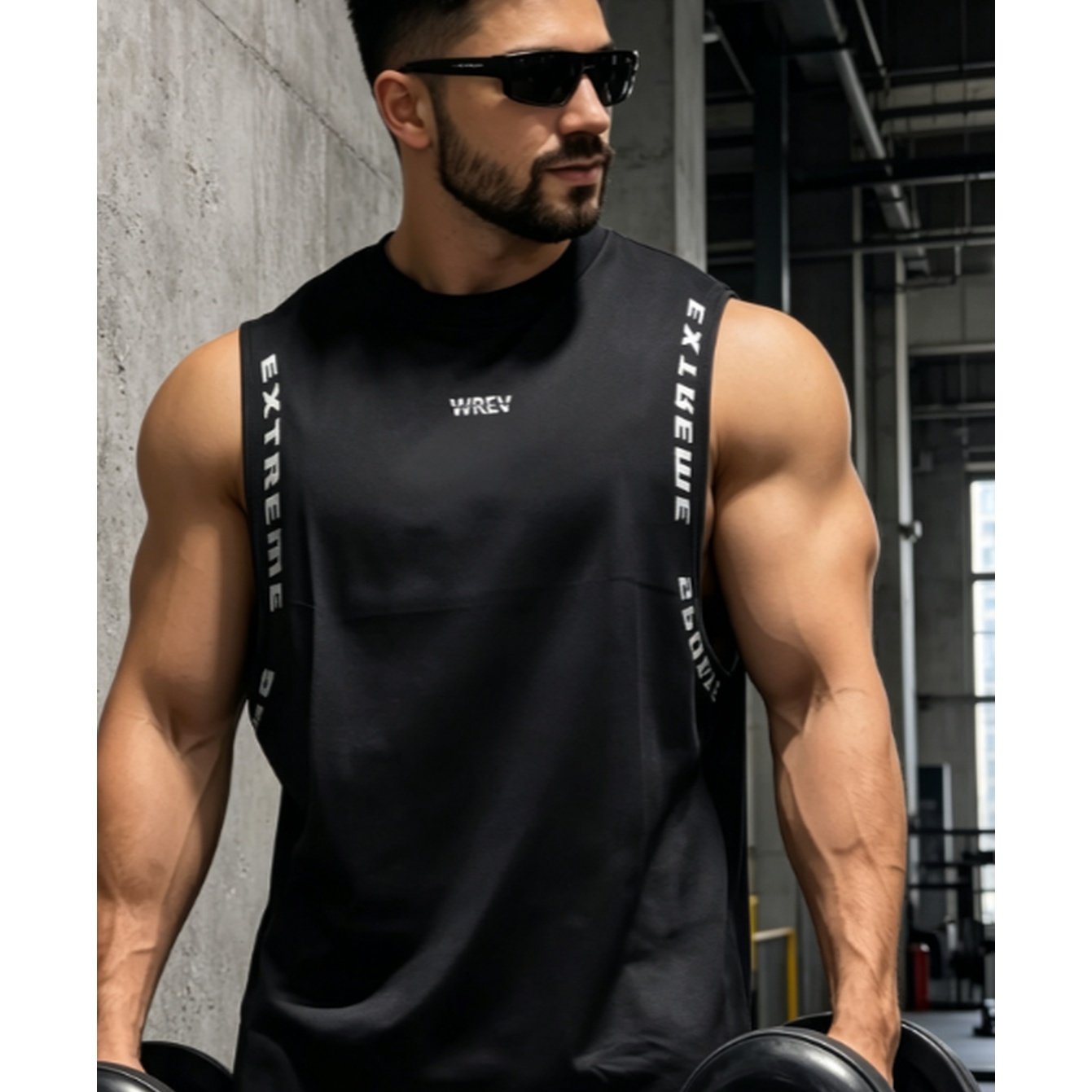 TEMU [printeddesign-not Textured Double-sided Vertical Print Extreme Letter Easy Athletic Sleeveless Vest Casual Sports All-match Sleeveless Vest,