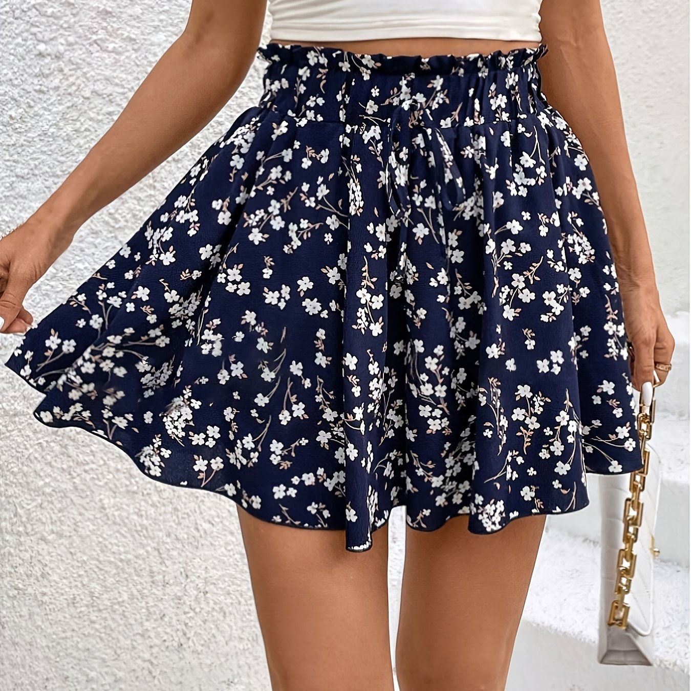 Fashion Floral Vacation High-waist Shorts