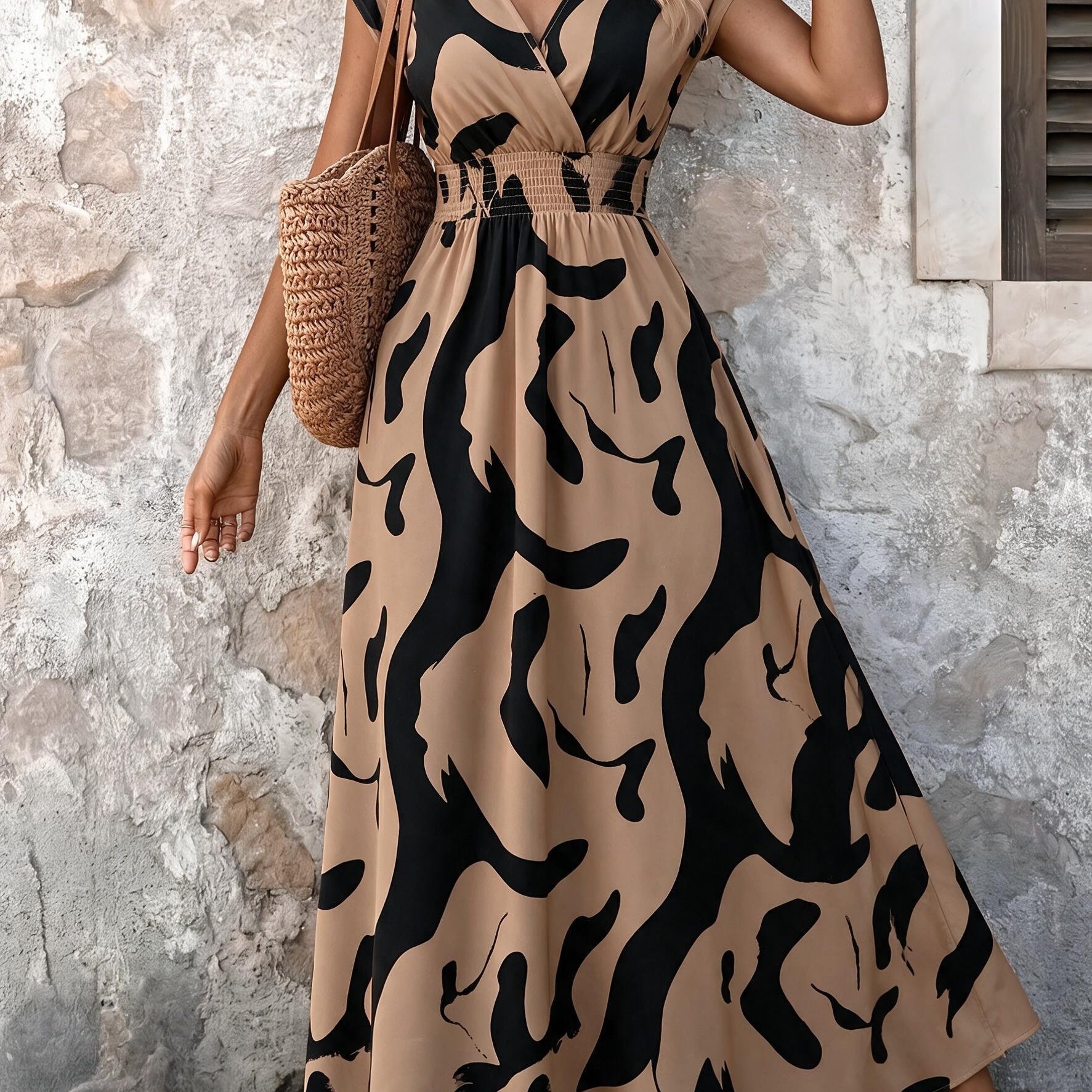 Women's Summer Elegant Irregular Print Dress
