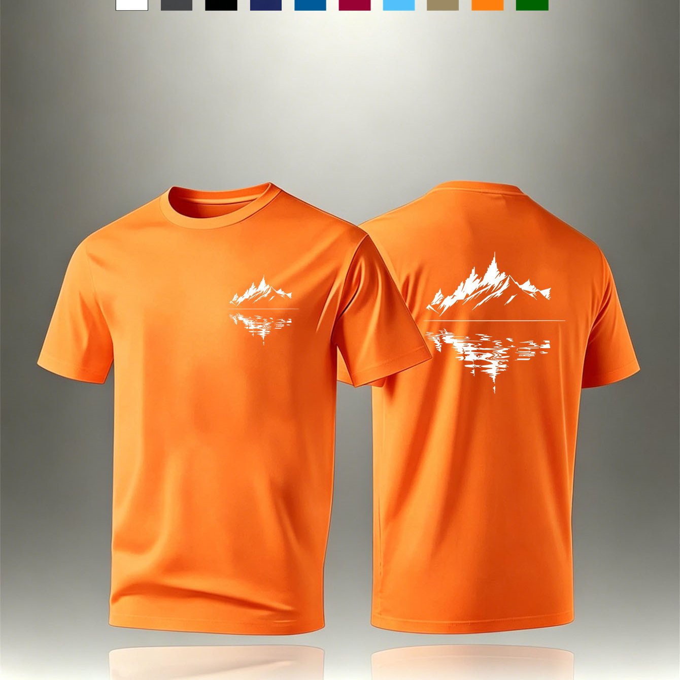 TEMU Men's Summer Casual Sports T-shirt With Black And Reflection Print, Comfortable, Breathable, And Sweat-wicking, In Multiple Colors, Suitable For
