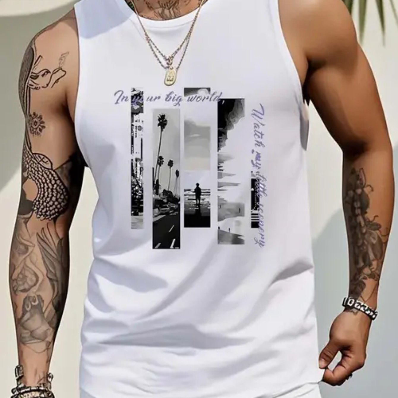 TEMU Men's & Teen 100% Cotton Sleeveless Athletic Vest - Breathable Loose Tank Top Suitable For Summer Workout Shirts, Casual Outdoor Wear & Urban
