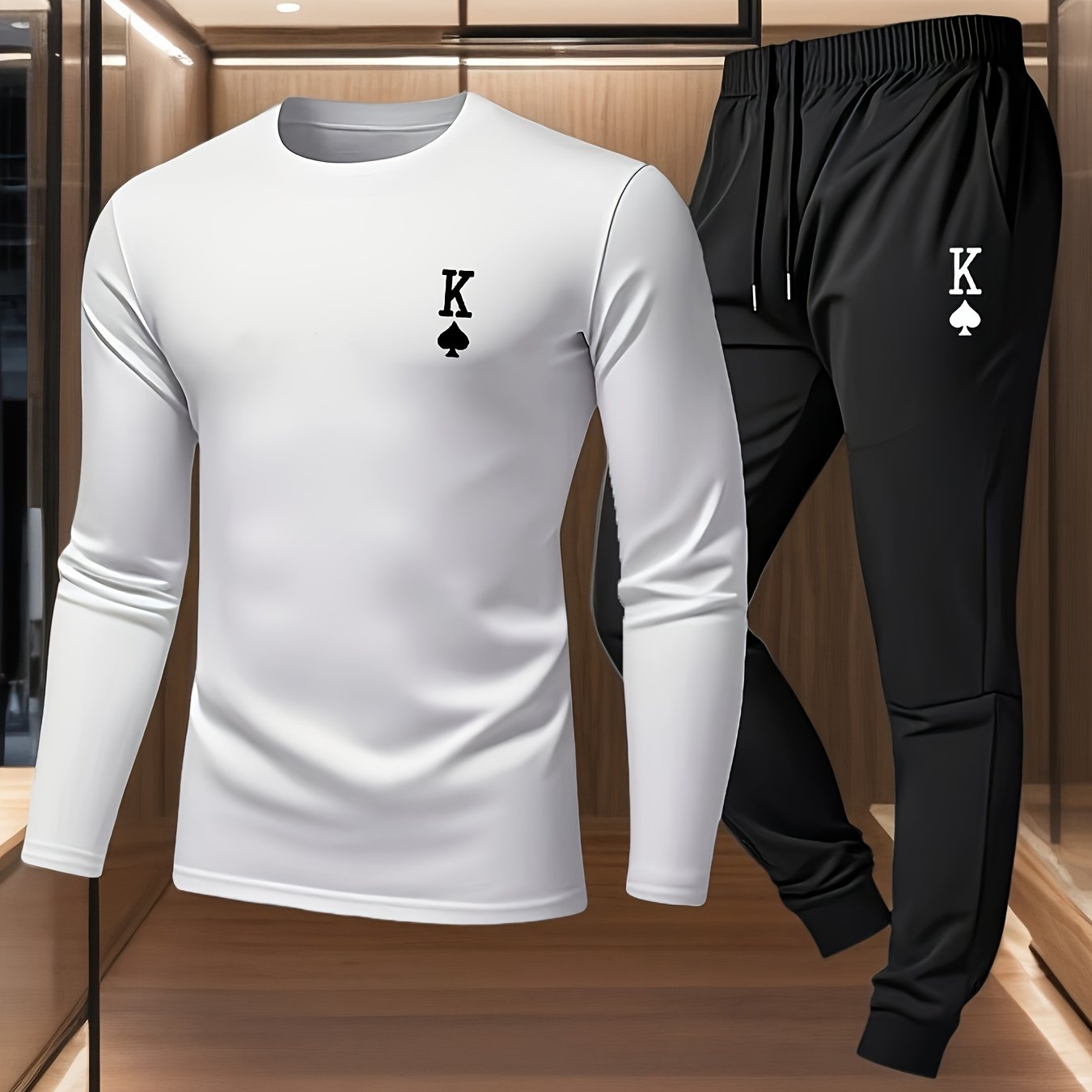 TEMU Men's Pajamas, Casual Homewear Set, G, V, Men Nightwear , Men, Men Set