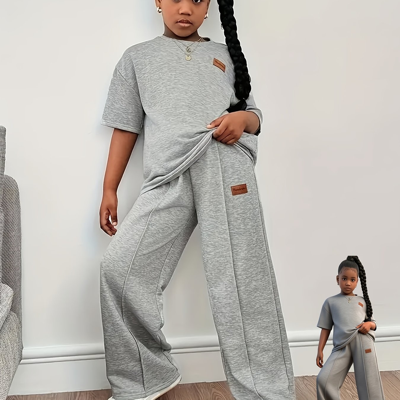 Image of Girls' Clothing Summer New Summer Set Outdoor Sports 2pcs Set, For Outdoor