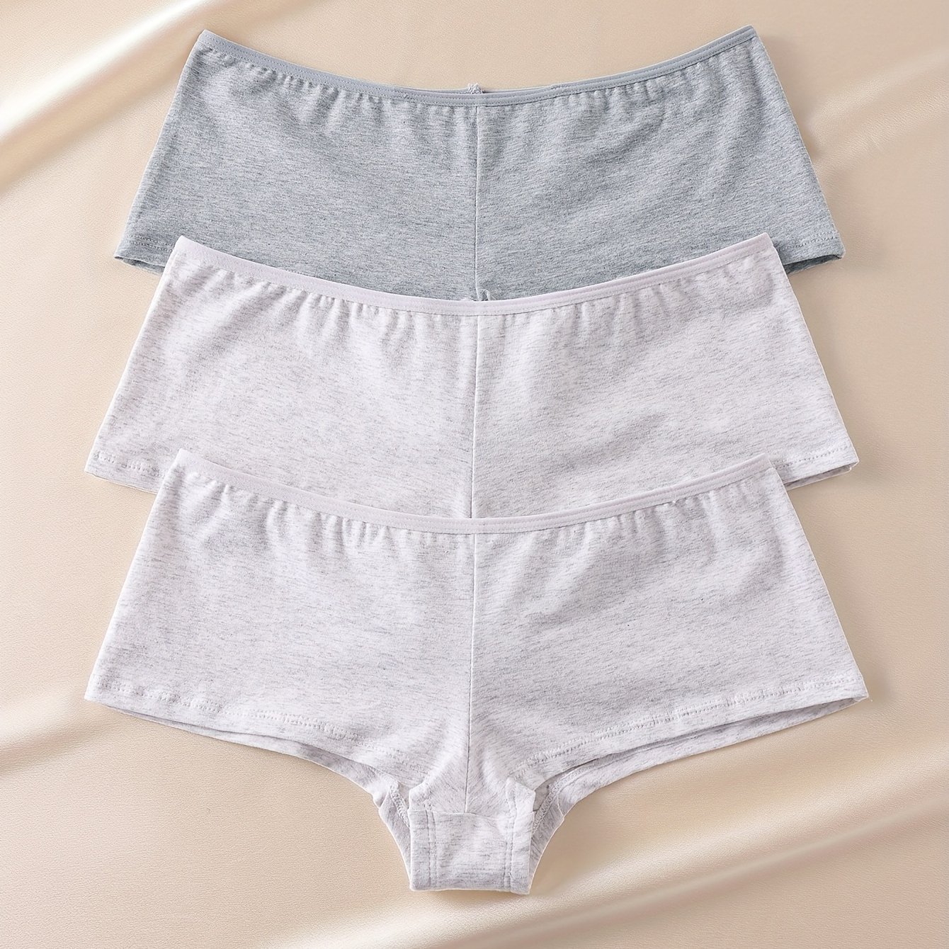 3-pack: Women' Color Mid-rise Comfortable Breathable Flat Seam Panties
