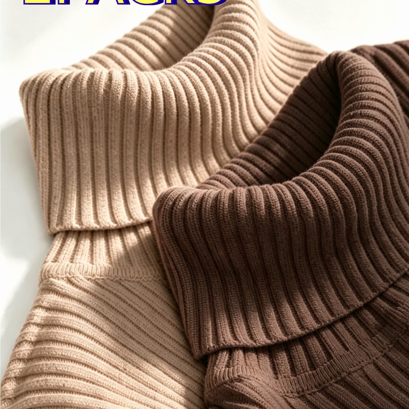 TEMU 2pcs Women Fall Winter Turtleneck Ribbed Base Tops Slim Vertical Stripe Long Sleeve Sweaters Solid Versatile Inner Blouses Multiple Colors For