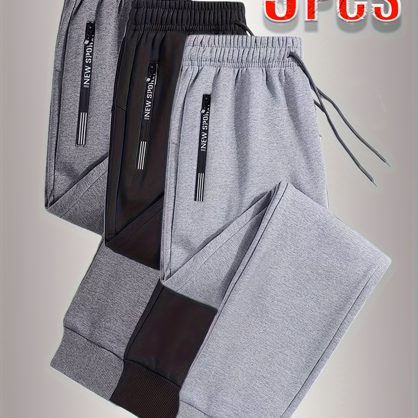 TEMU 3 piezas. Pantalones deportivos casuales para , modernos y a , súper geniales, hechos de tela cómoda, con bolsillos y cordón en la cintura.