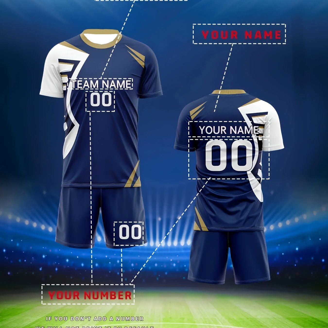 TEMU Completo da calcio 2025 a per , personalizzabile con e numero, nuove maglie da adulto per studenti, adatte per competizioni di e allenamento, ,