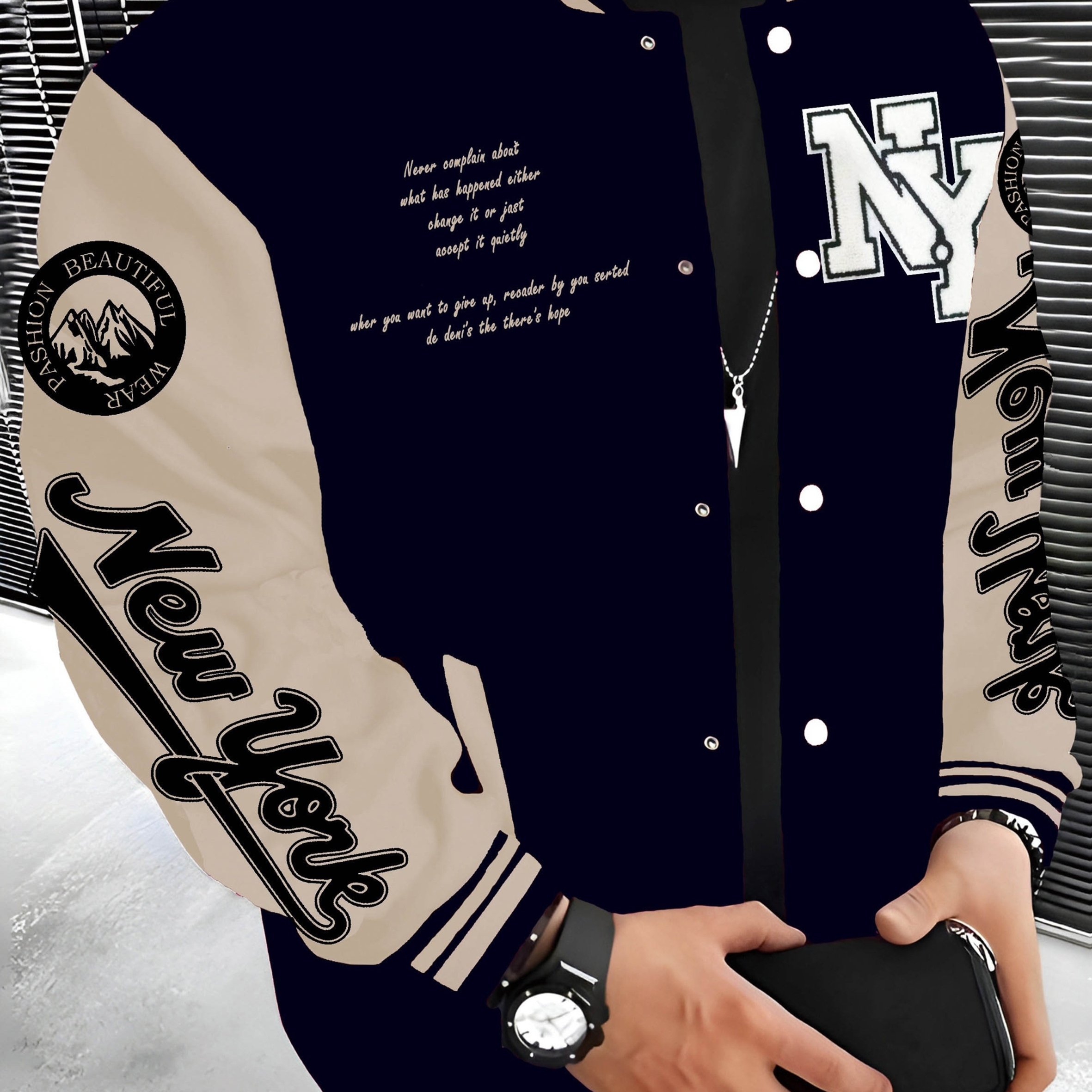 TEMU Veste de la série , nom , collection printemps automne hiver, légère, chaude, en , uniforme de baseball, veste de marque tendance, vêtements