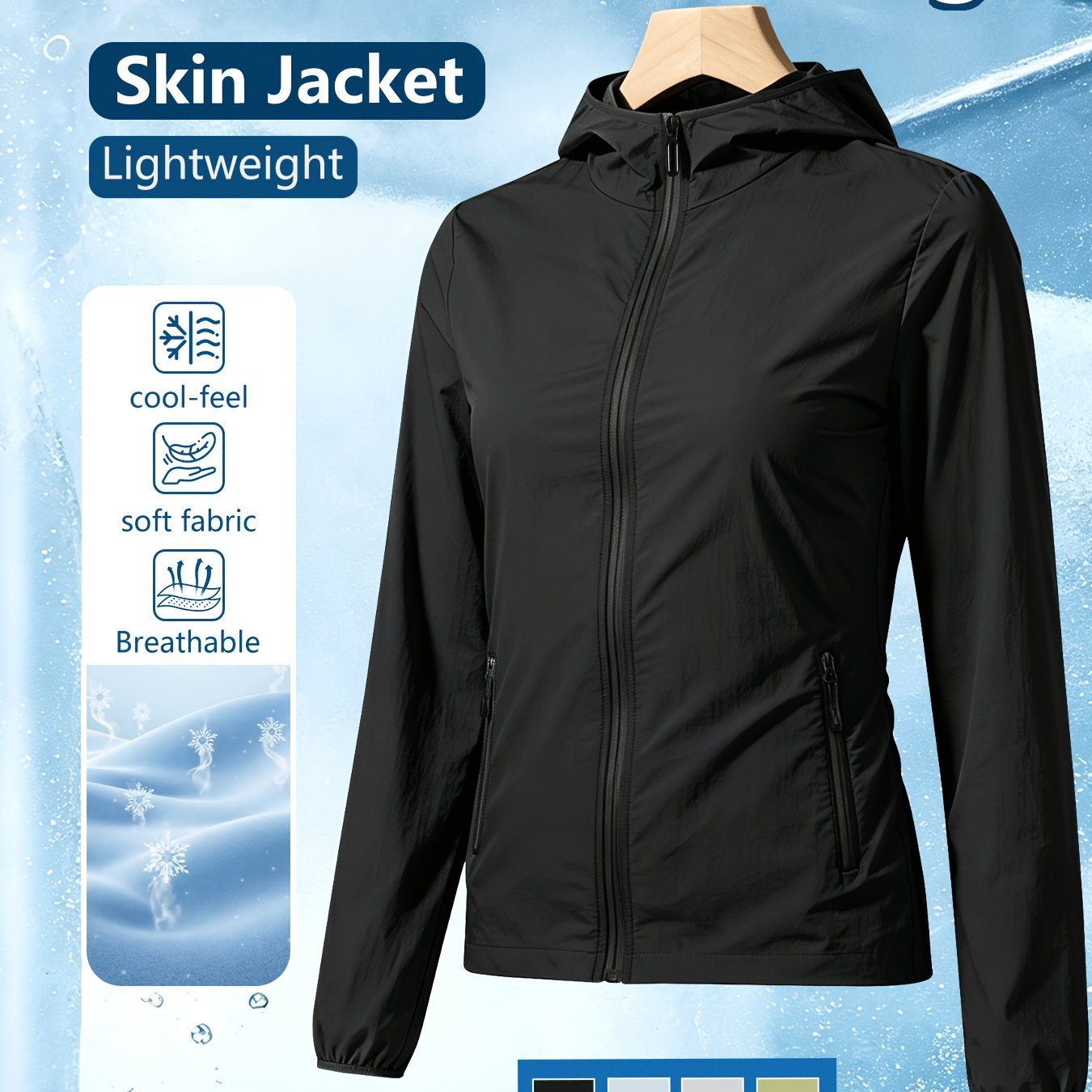 TEMU New Lightweight Jacket Skin-friendly Breathable Loose Fit Jacket Portable Quick-dry Sweat-absorbing Women's Skin Coat Summer Essential Outdoor
