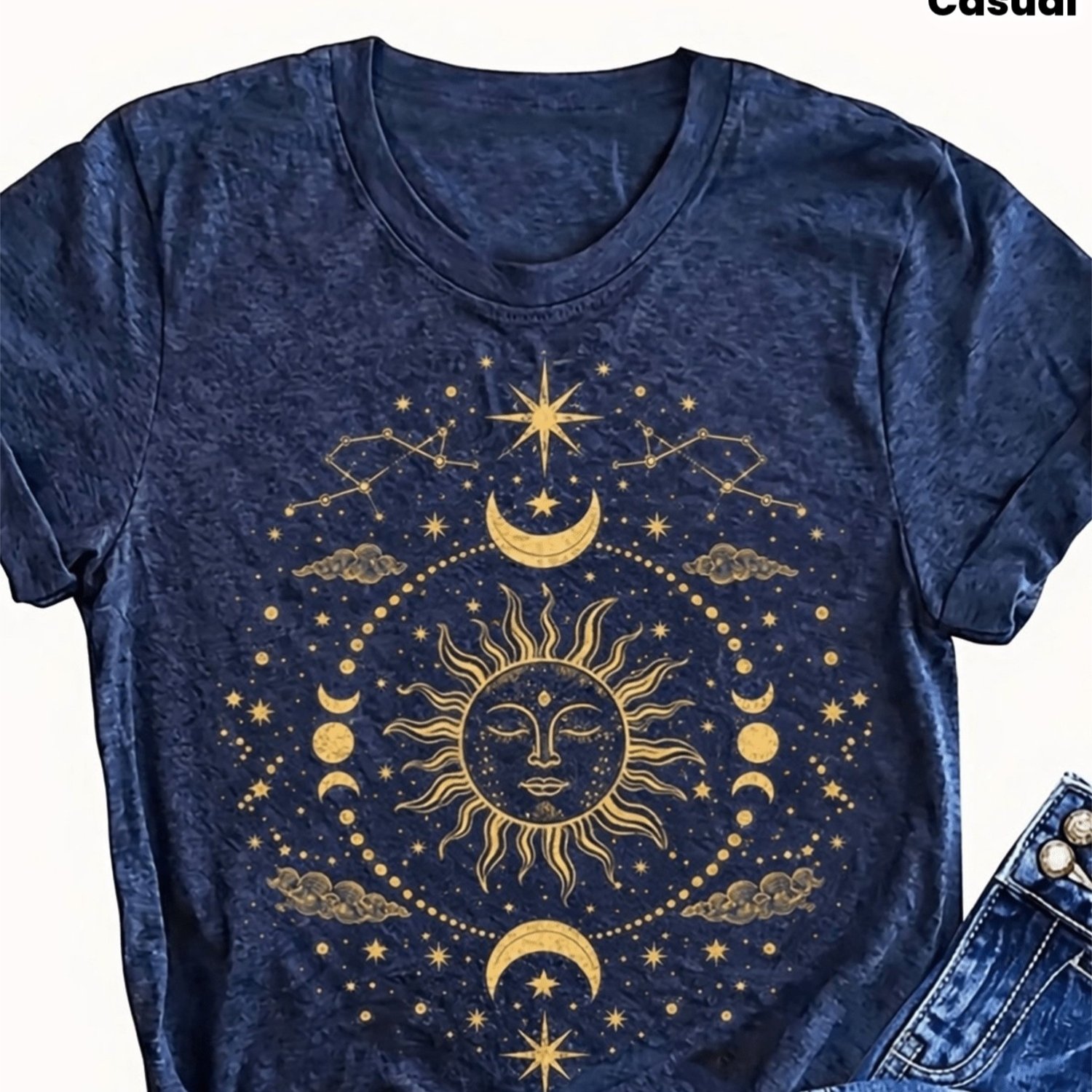 TEMU A Making Women's Regular Short Sleeve T-shirt- Fun Cartoon Print, Round Neck, Casual And Versatile- Machine Washable, Fashionable Women's