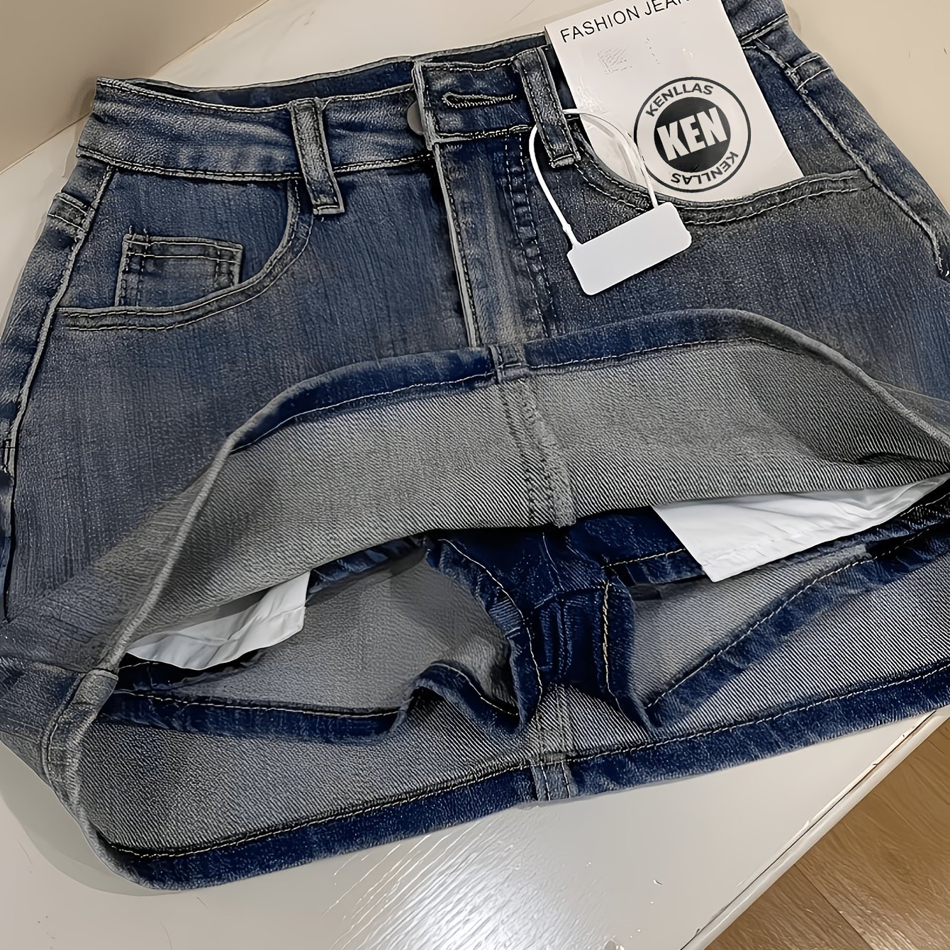 TEMU Fashionable, Sexy, Slim-fitting, Casual, Multi-functional Denim Mini Skirt; Y2k High- Mini Skirt; Women's Slim-fit Hot Pants Skirt; High-waisted