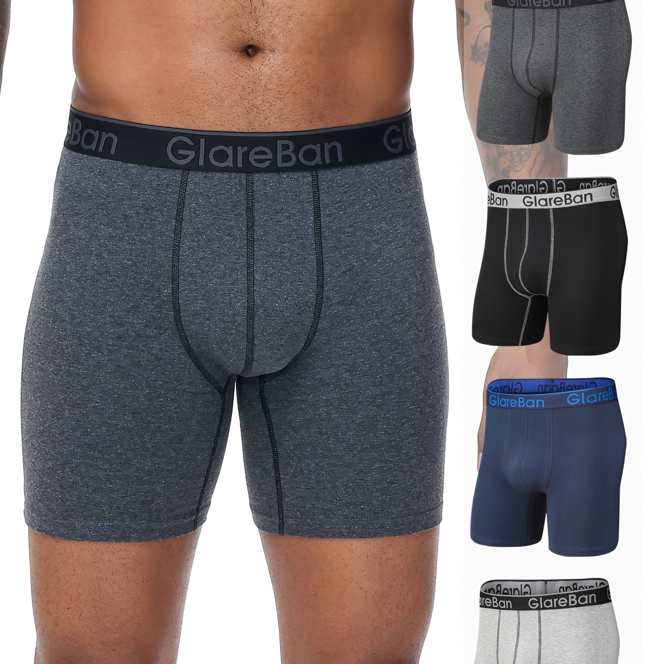 Image of 4pieces Mid-long Boxer Shorts Men Underwear Male Underpants For Men Comfortable Homme Boxershorts Slips Briefs Panties