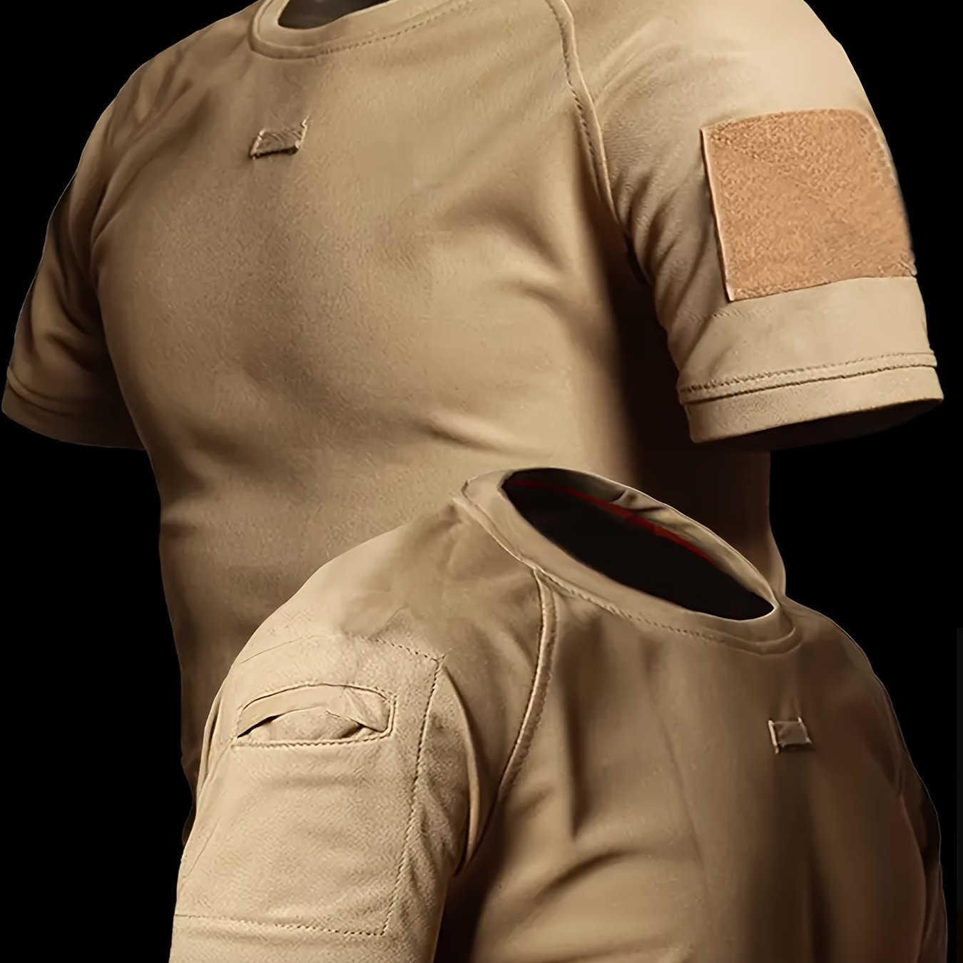 Men's Tactical Quick-dry T-shirt, Summer Outdoor Casual Moisture-wicking Breathable Stretchy Crew Neck Short Sleeve