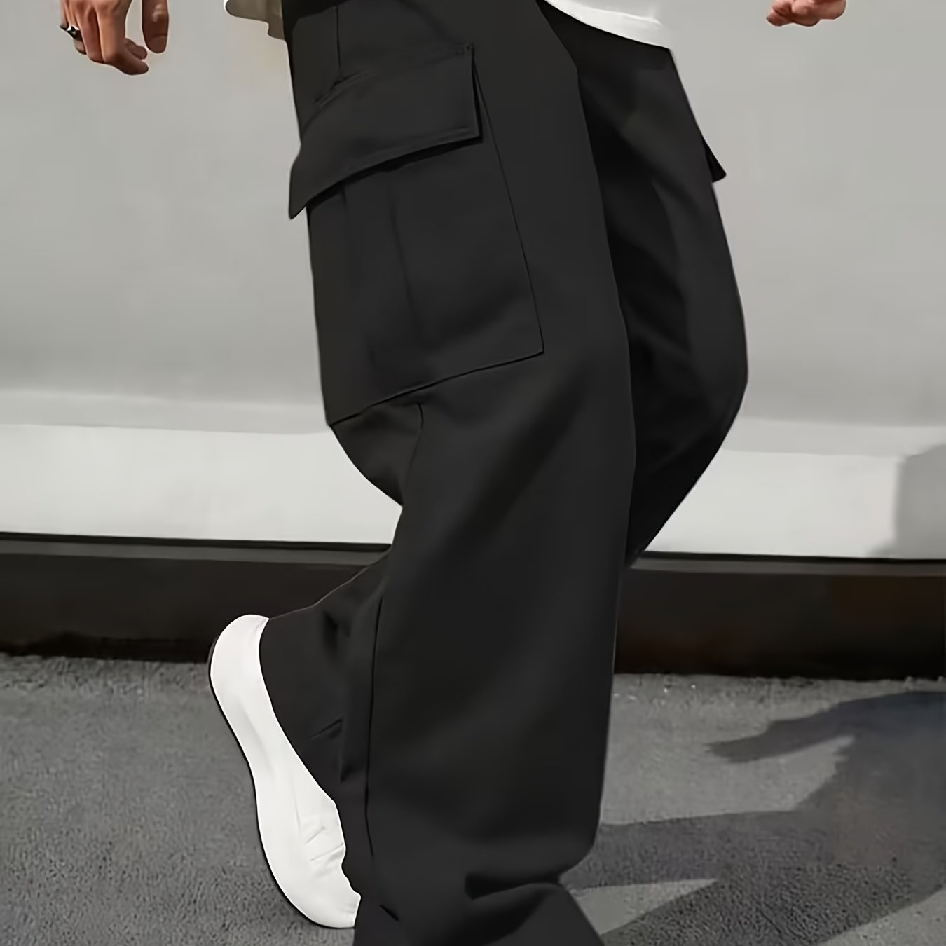 TEMU Pantalones cargo de ajuste holgado con múltiples bolsillos para hombre, adecuados para deportes al , trabajo y salidas informales, esenciales de