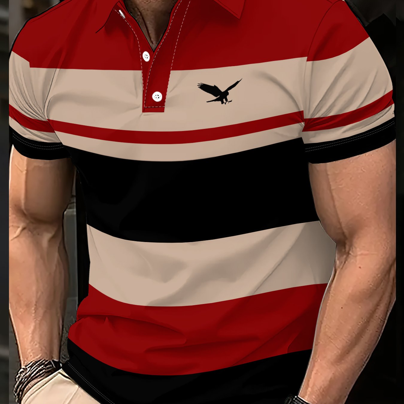 TEMU Men's Shirt, Casual Short-sleeve, Breathable And Stylish Top