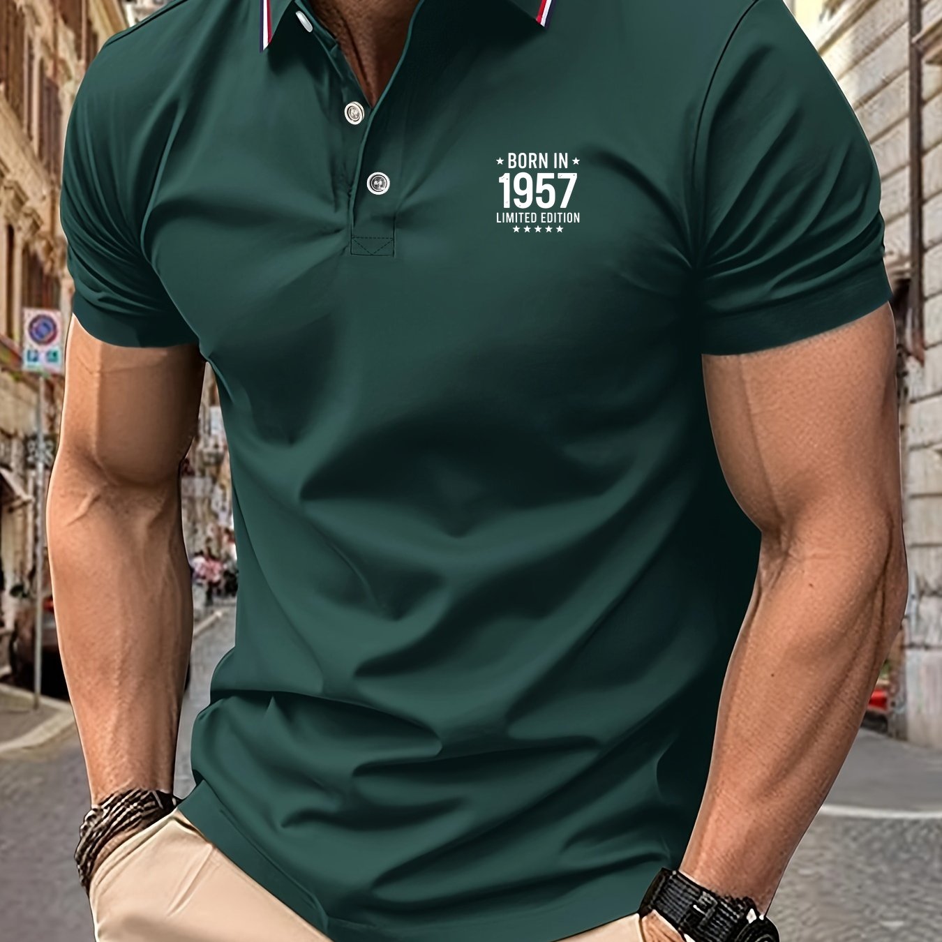 TEMU Men's Born In 1957 Edition Graphic Shirt