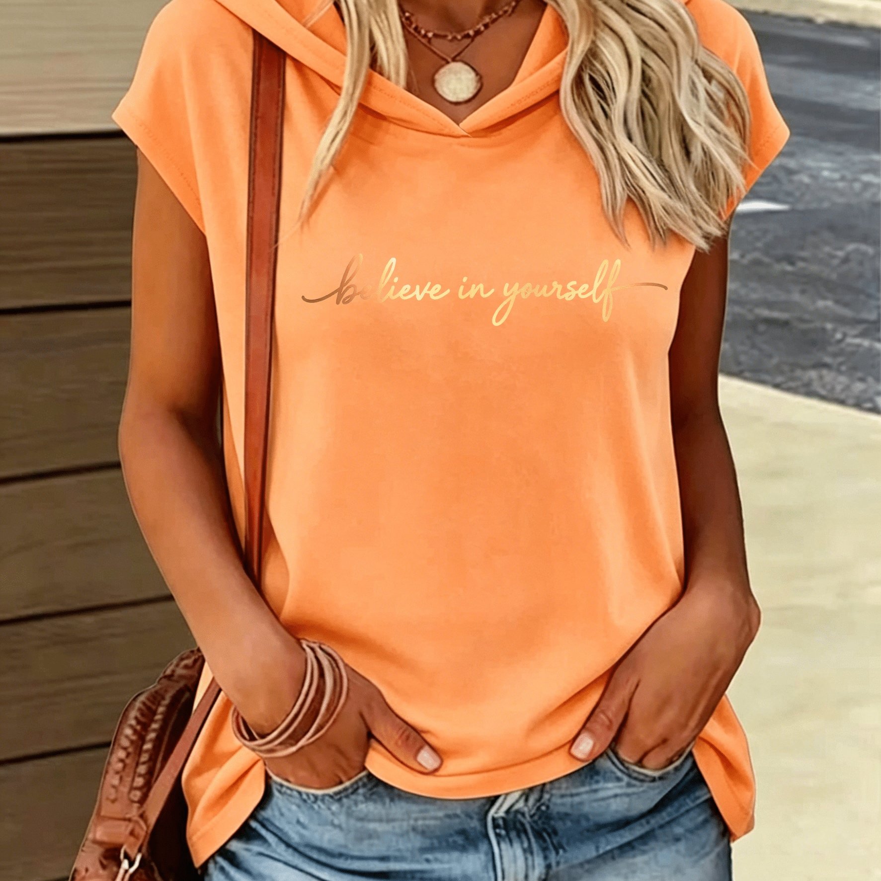 TEMU 1 Stück Damen Kapuzen-Freizeit-Sportbekleidung mit Brust-Buchstaben-Print, einfaches und stilvolles Design, neuer Sommer Y2K-Stil, elegantes,