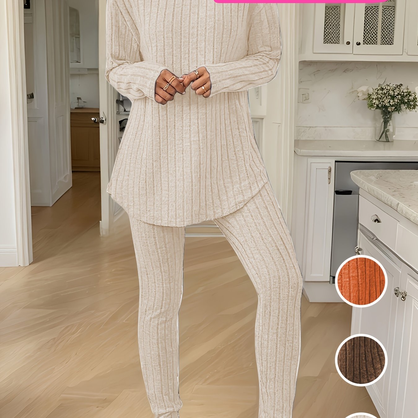 TEMU 1 SET Ensemble de vêtements d'intérieur décontractés automne hiver pour femmes, couleur aléatoire