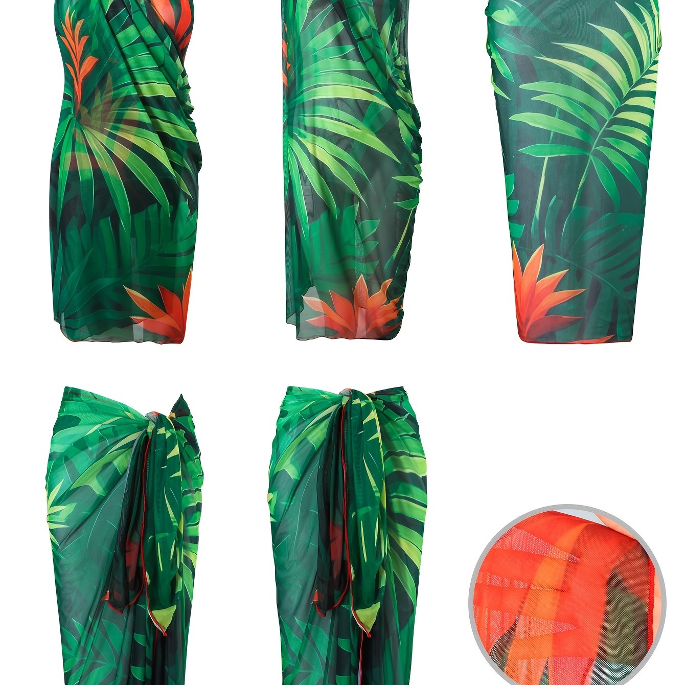 Women's Beach Fixed Pattern Tropical Print Large Scarf