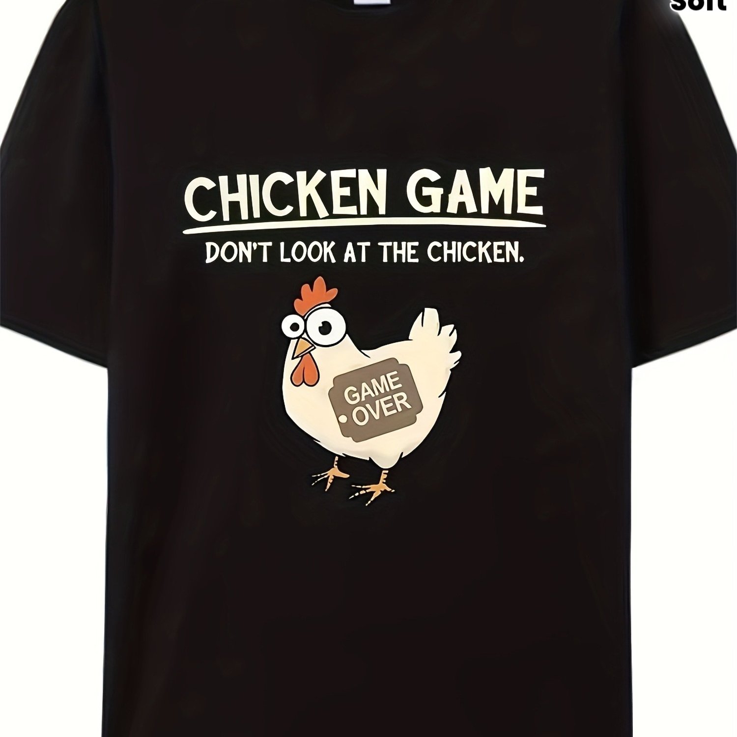 Men's Funny Chicken Graphic Tee - At , Game Over Saying - Design T-shirt For Gaming Events, Casual Attire - Soft Everyday Shirt, Fit Casual Top