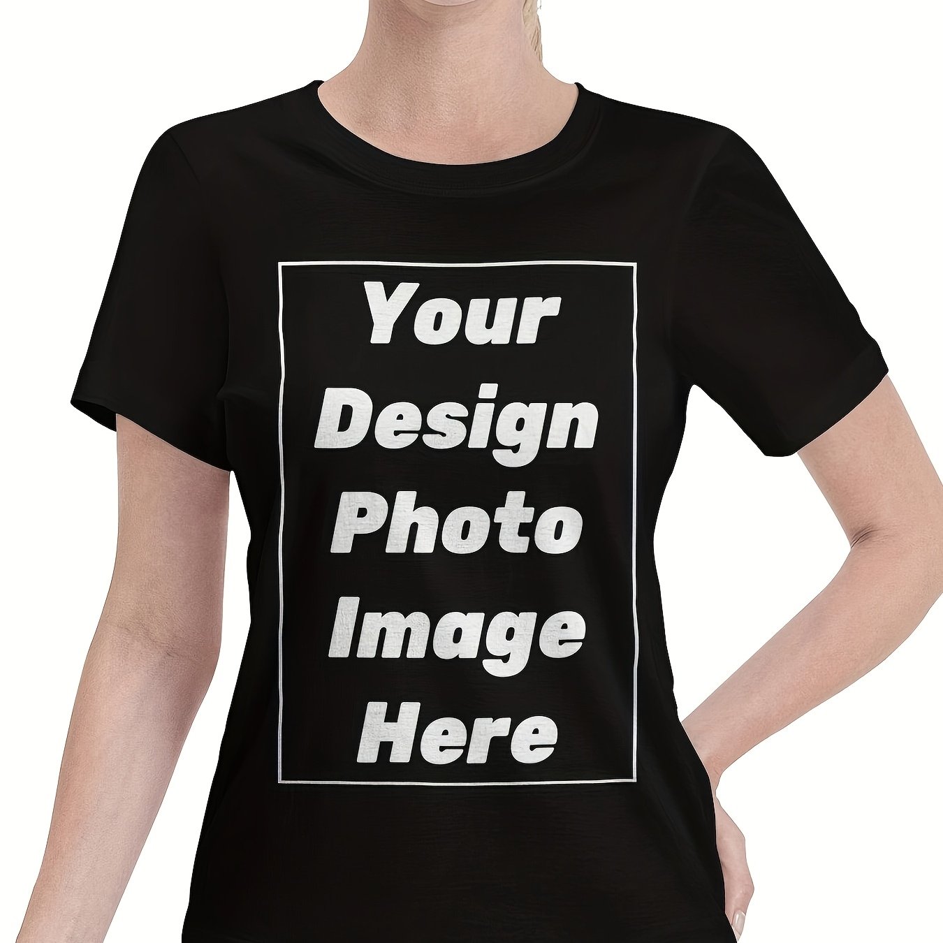 TEMU Personalized Women's T-shirt With Custom Print - - Your Image For A Unique Gift - In Unisex Sizes For Adults - Soft And Comfortable Crew Neck
