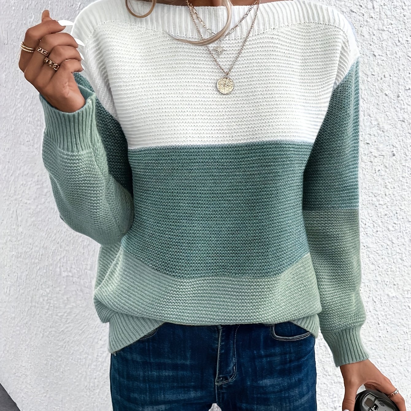Color Shoulder Sweater