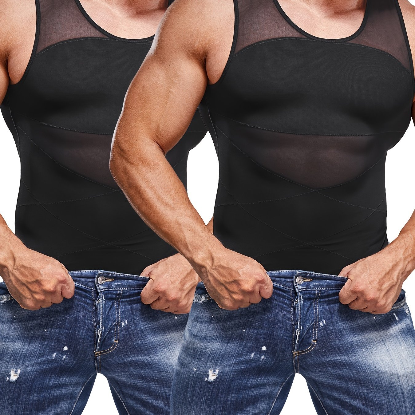Gotoly Men Compression Shirt Shapewear Slimming Body Shaper Vest Undershirt Tummy  Control Tank Top - ShopStyle