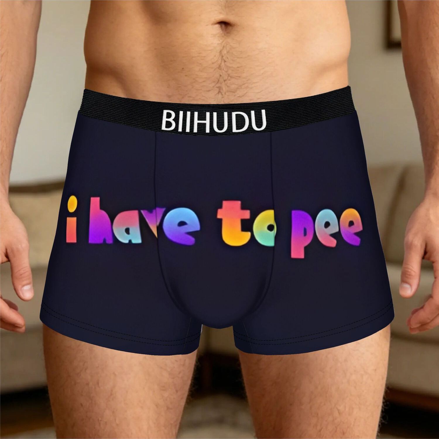 TEMU 1pc I Have To Pee Biihudu Underpants Breathbale Panties For Man Underwear Comfortable Shorts Boxer Briefs