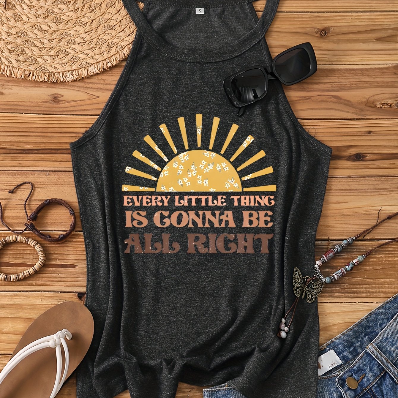 TEMU Everything Is Gonna Be ; Western Sleeveless Vest Women's Top In Stock