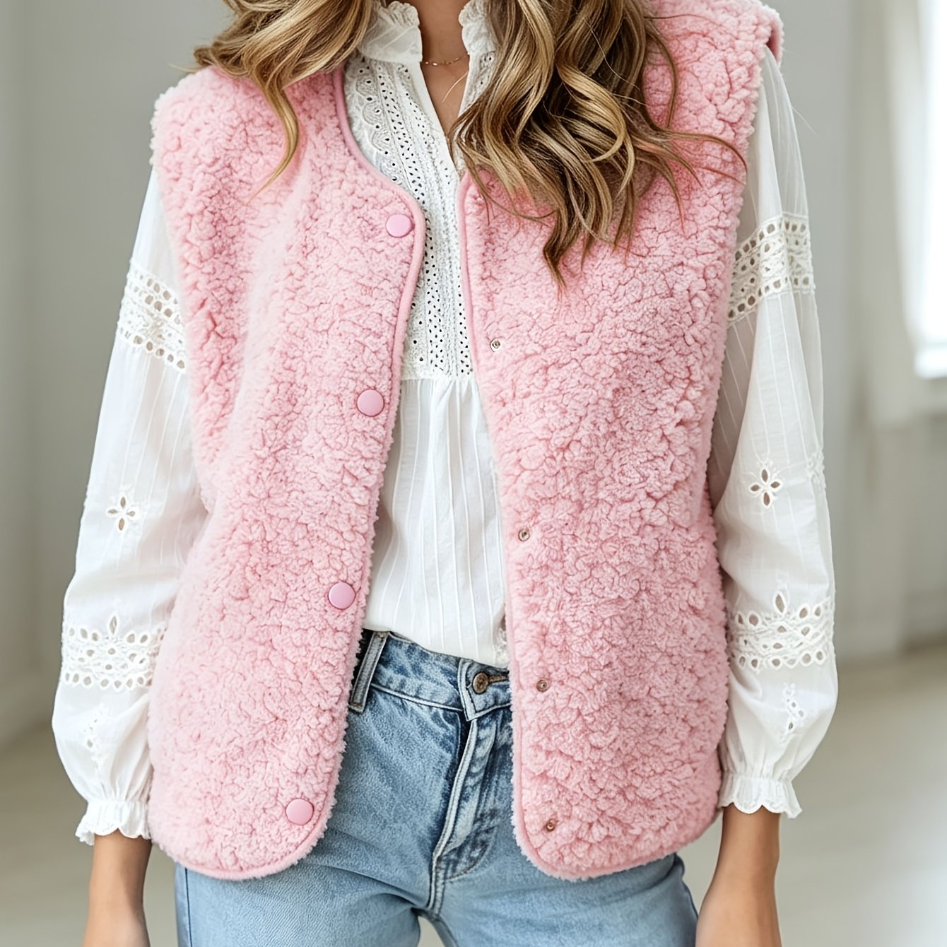 TEMU 1 pc Manteau en laine de décontracté pour femmes, gilet chaud et épais d'automne et d'hiver pour femmes