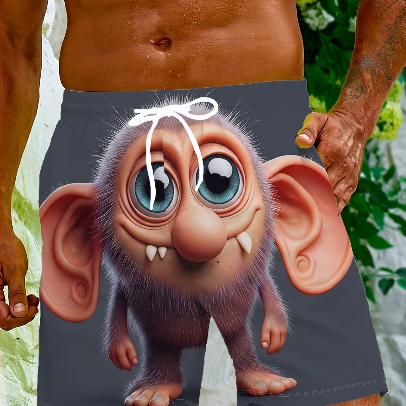 TEMU Men's Swim Trunks, Cartoon Print Beach Shorts, Summer Casual Beach Shorts, Hawaiian Shorts, Comfortable And Breathable, Suitable For Outdoor