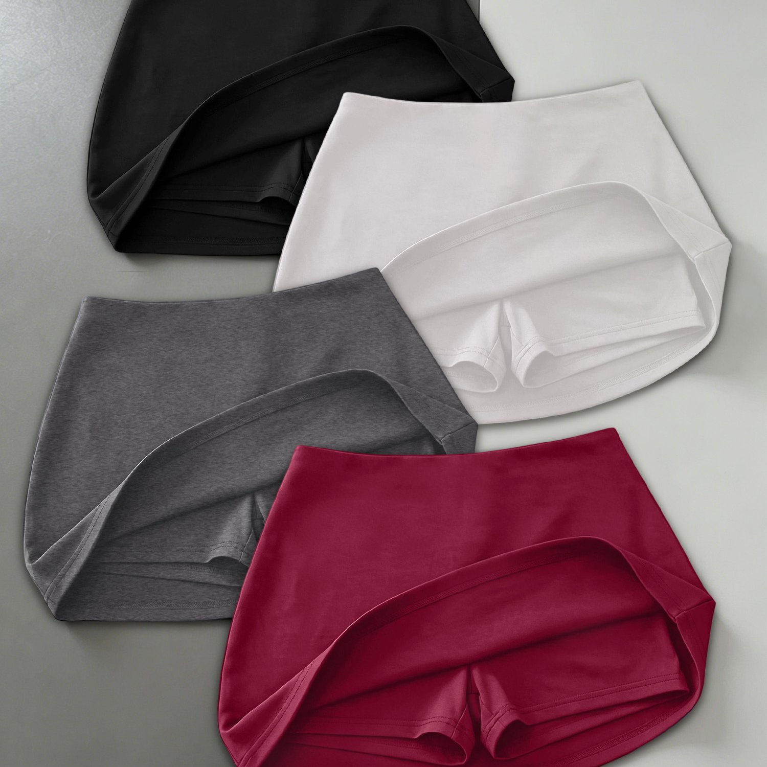 TEMU 4pcs Set Of Summer Hot Sexy Short Skirt, High Elasticity, Breathable, Waist-cinching, Slim-fitting, , Built-in Safety Pants To Prevent , Dating,
