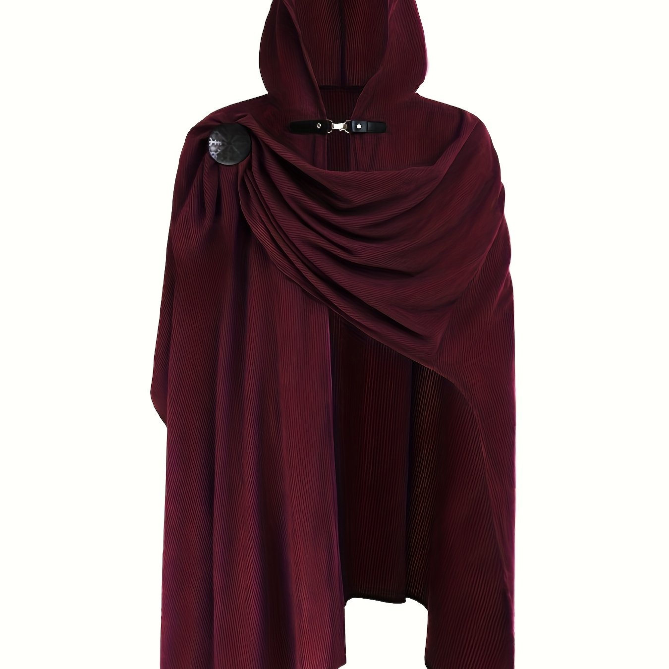 E-shop Weihnachtlicher Vintage Weinrot Kapuzenumhang, Stilvolle Tuchmantel, Trendiges Kostümset für einen einzigartigen Look. Exotisches Outfit-Set,
