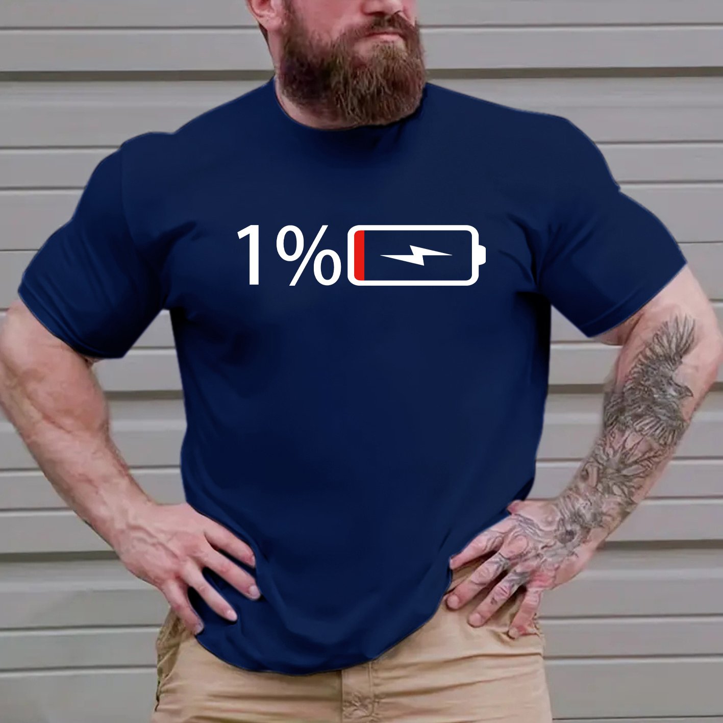 TEMU Men's Plus Size Summer Casual Medium-stretch Short Sleeve Crew Neck T-shirt