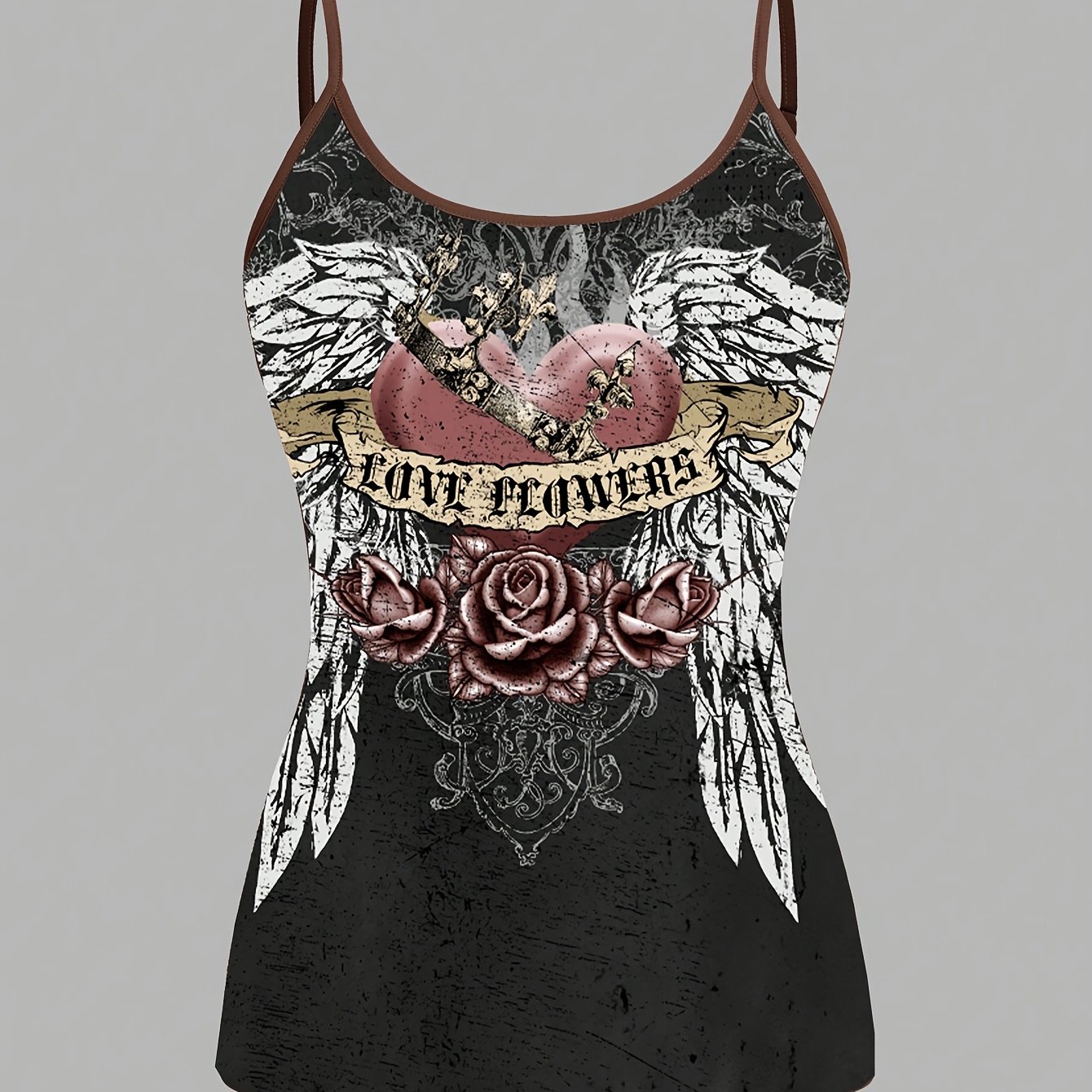 E-shop Attitoon Damen Casual Vintage -Druck Enges Camisole