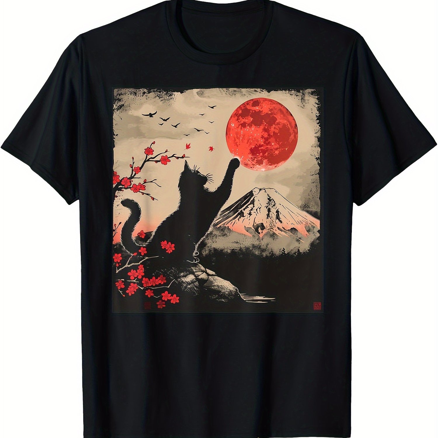 TEMU Japan Art Japanese Theme T-