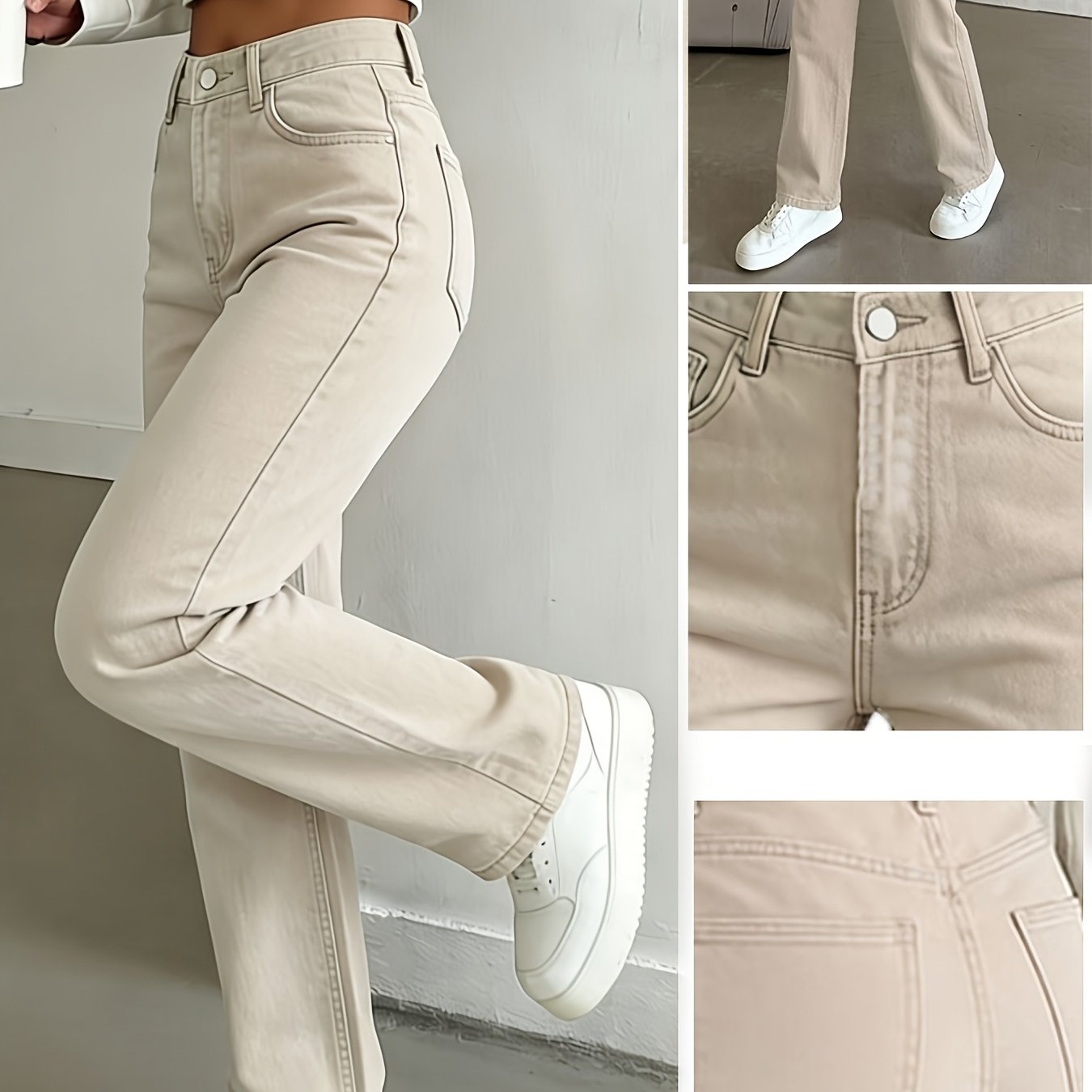 Korean-style Easy Straight-cut Denim Pants For Women - High-waisted Trousers That Make You Look And Slimmer