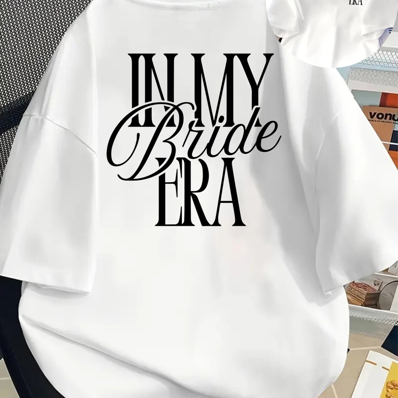 E-shop Wedding Era, Brautzeit Print T-Shirt Kurzarm Rundhalsausschnitt Freizeit Top für Sommer Frühling, Damenbekleidung